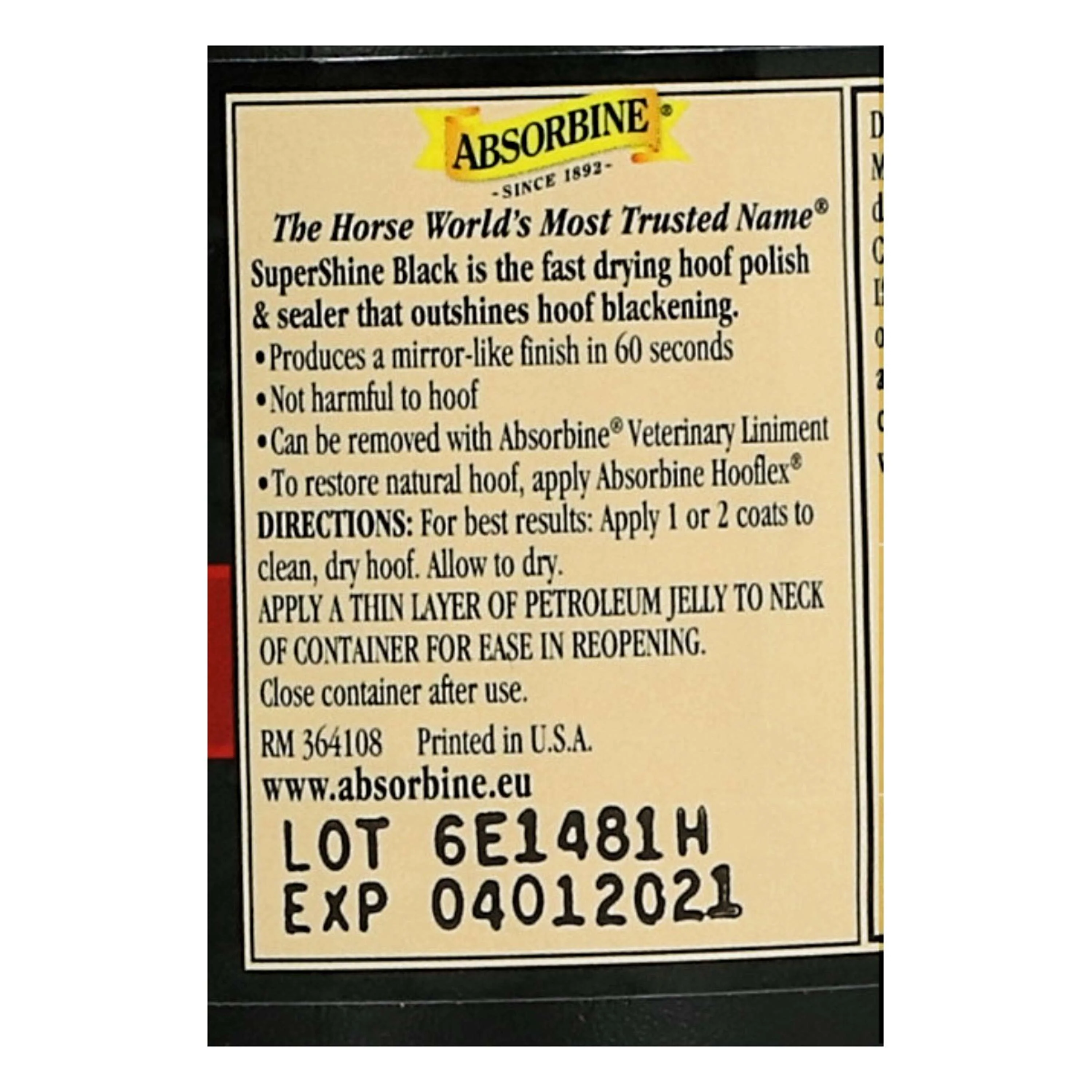 Absorbine Olio per Zoccoli Super Shine Nero - Image 4