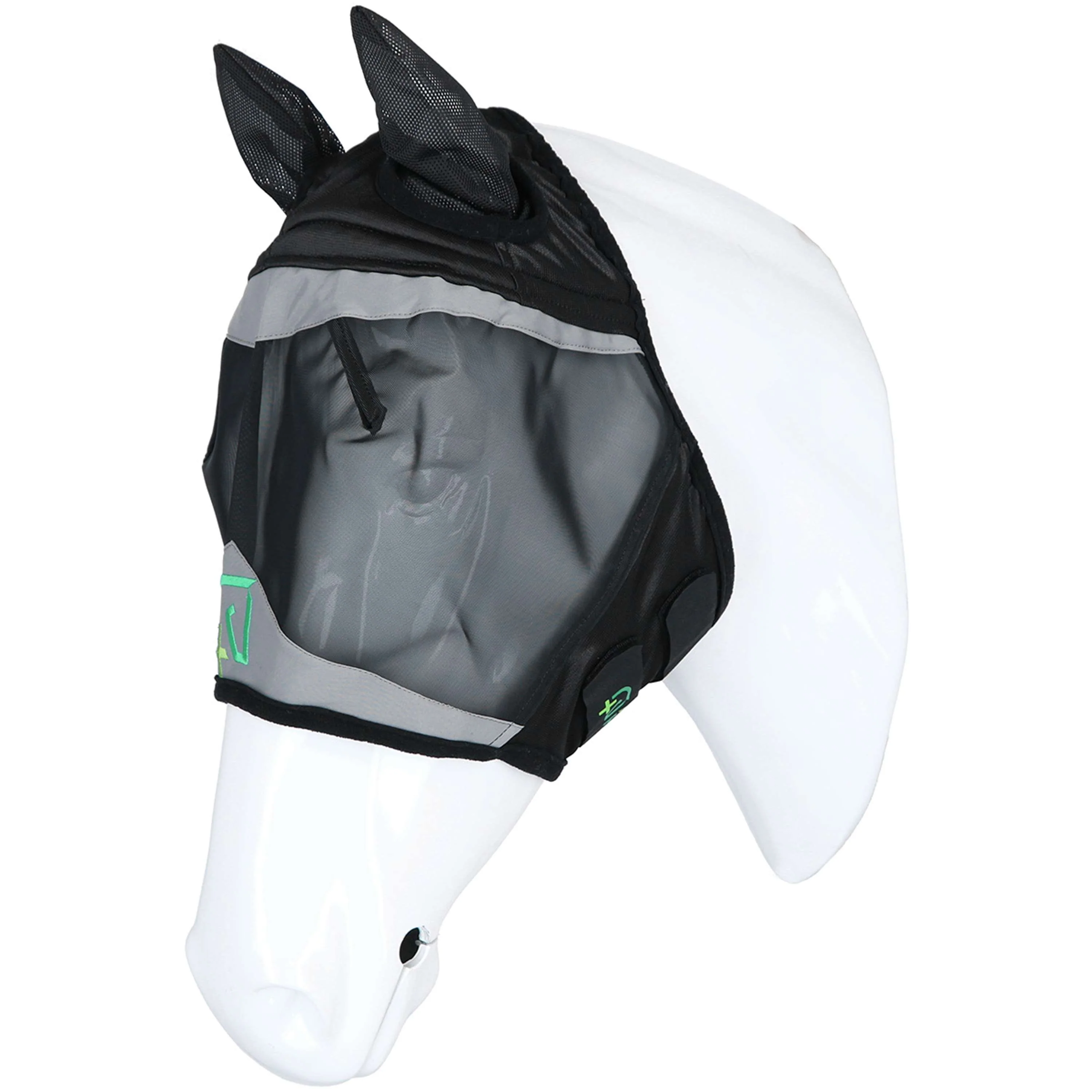Agradi Horse Maschera per Mosche Fine Mesh con Orecchie Nero - Image 2