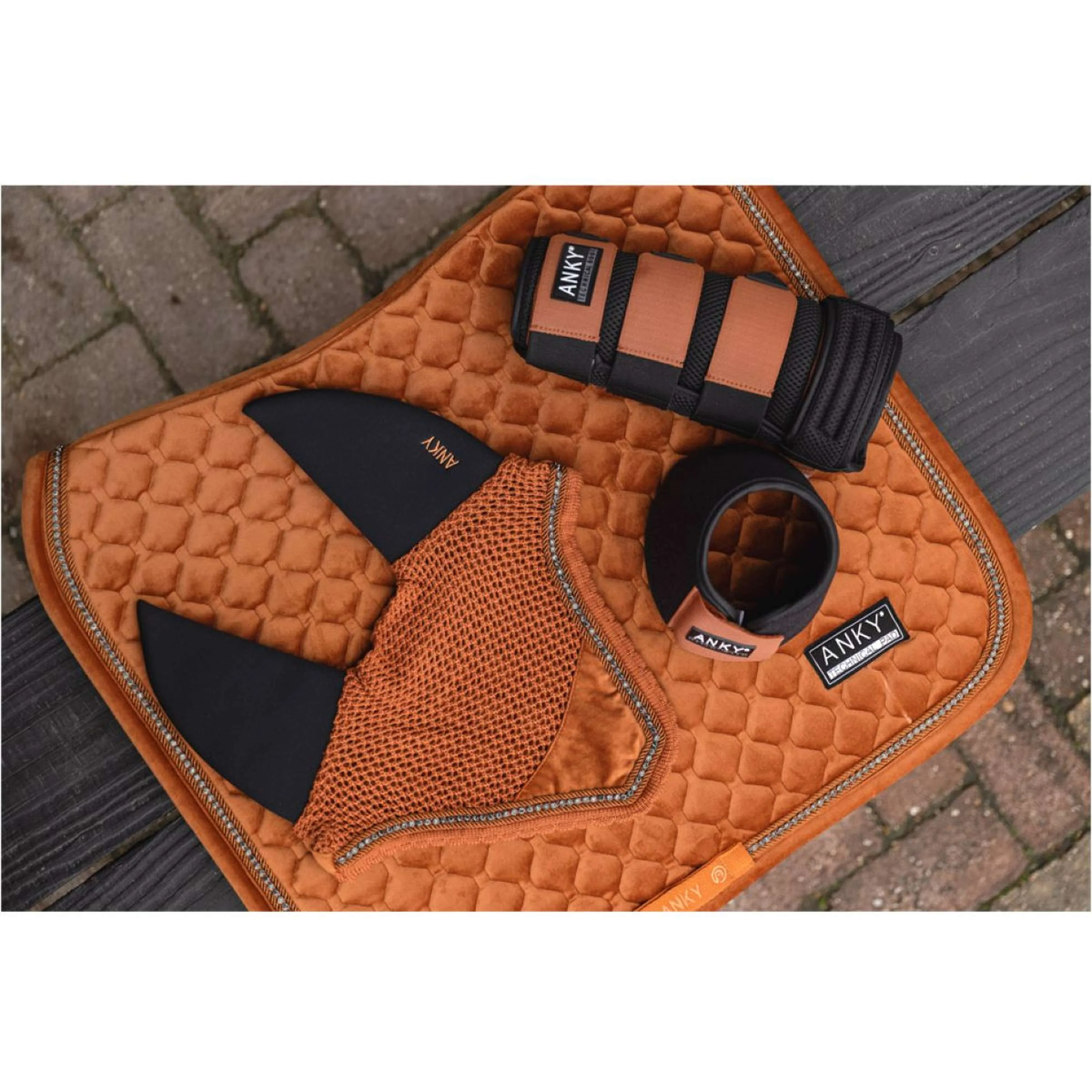 ANKY Protezione gambe 3 in 1 3D Mesh Black/Rust - Image 3