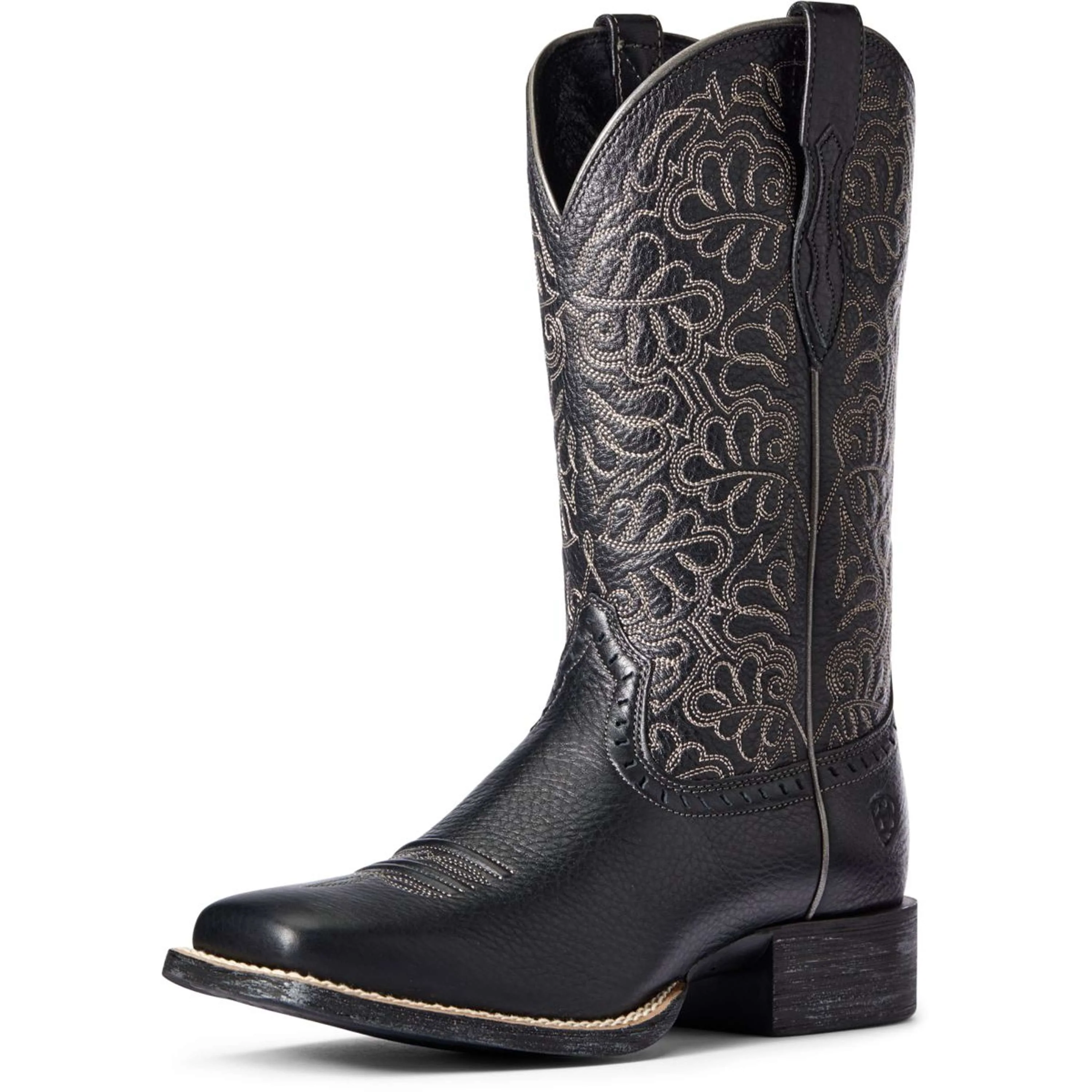 Ariat Stivali Western Round Up Remuda Donne Black Deertan