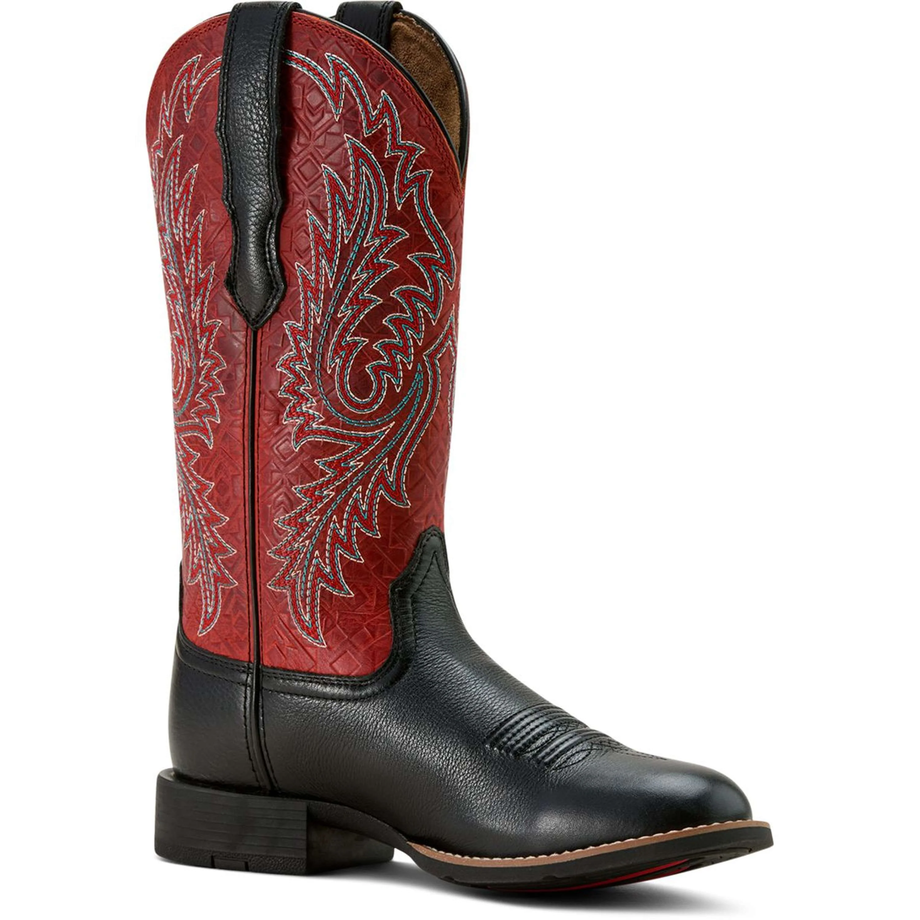 Ariat Stivali Western Round Up Stretchfit Donne Black Deertan/Garnet Emboss - Image 3