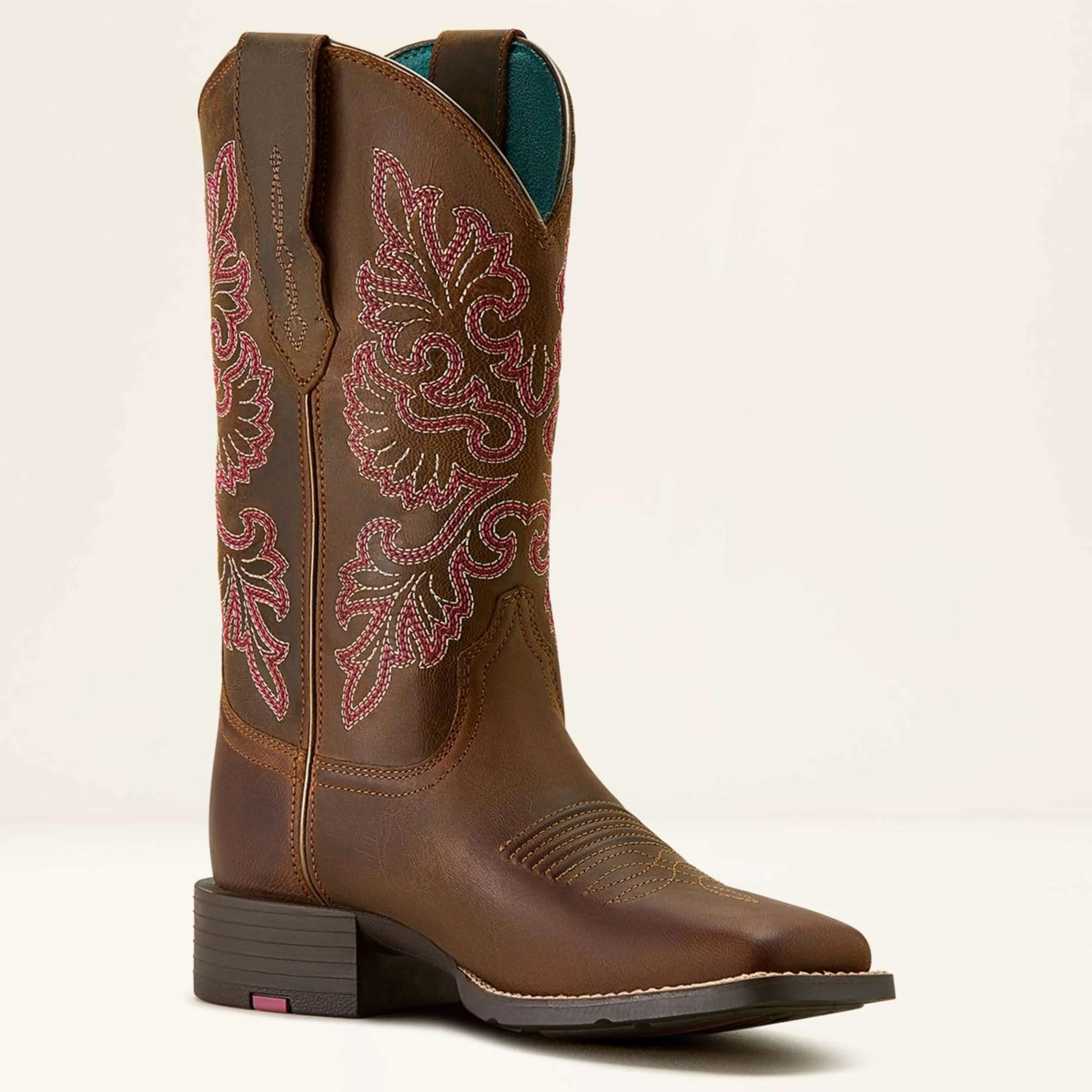 Ariat Stivali Western Round Up Wide Square Toe Sassy Brown - Image 5