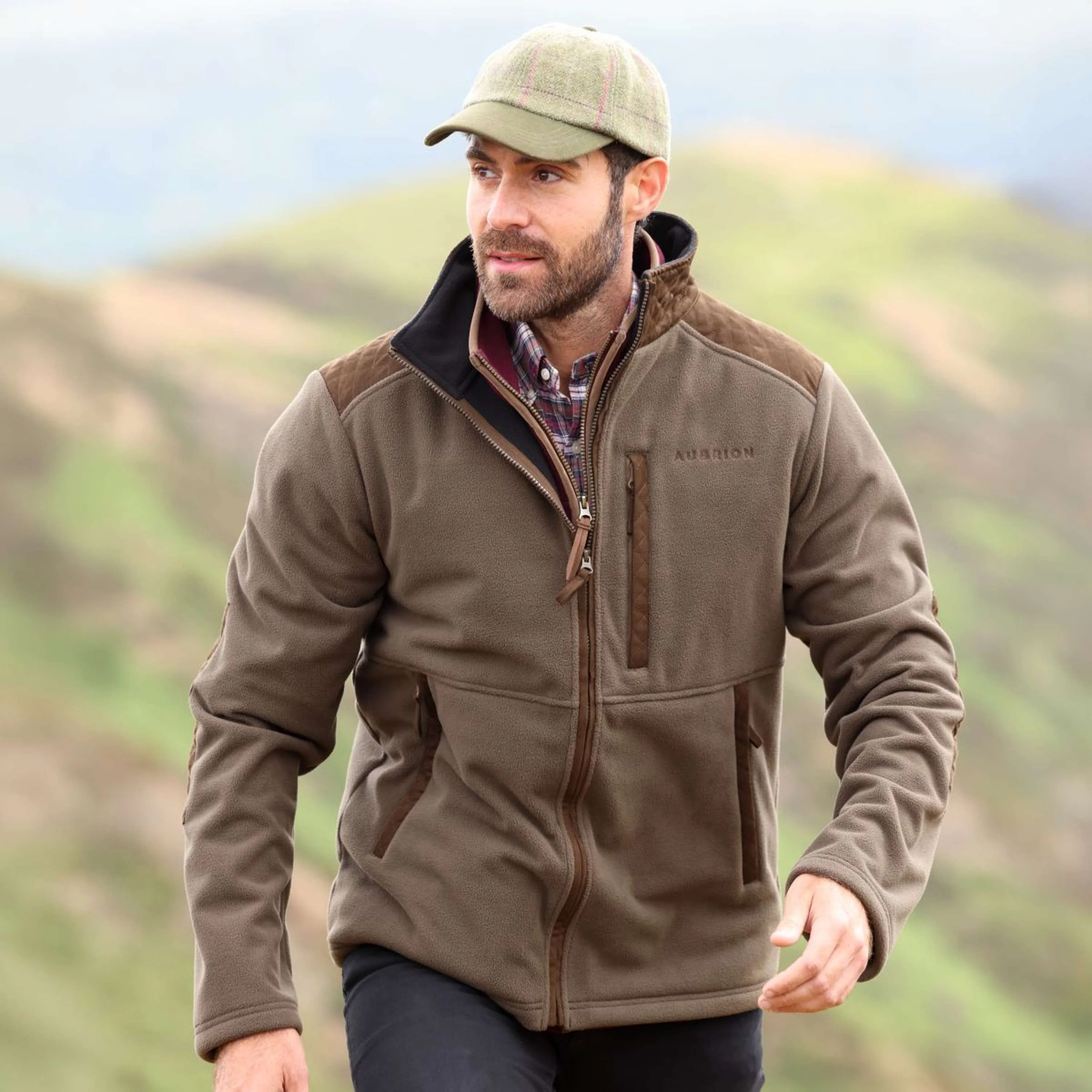 Aubrion by Shires Felpa con cappuccio e zip Heritage Fleece Oliva scura - Image 21