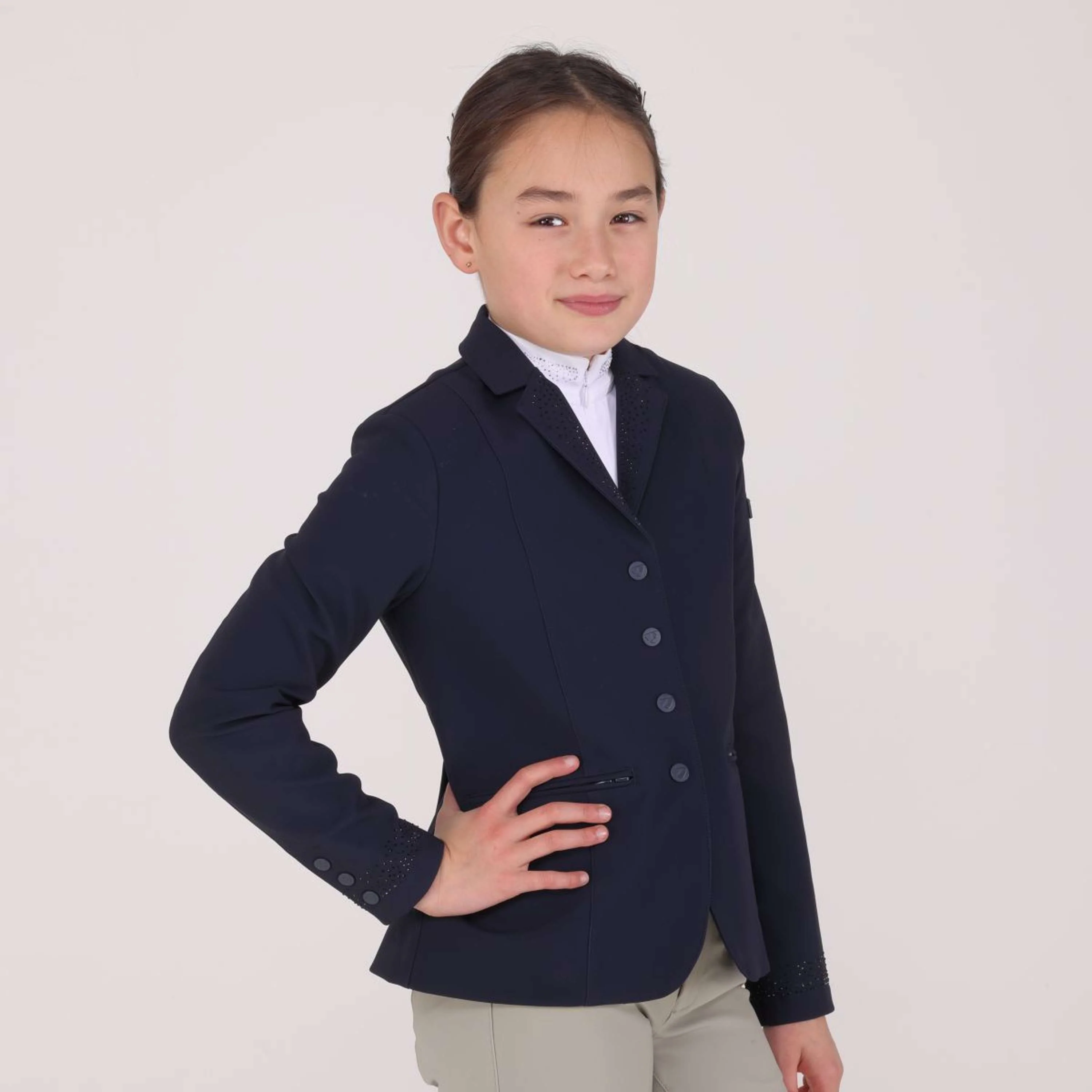Aubrion by Shires Giacca da Competizione Optima GX Bambini Navy - Image 2