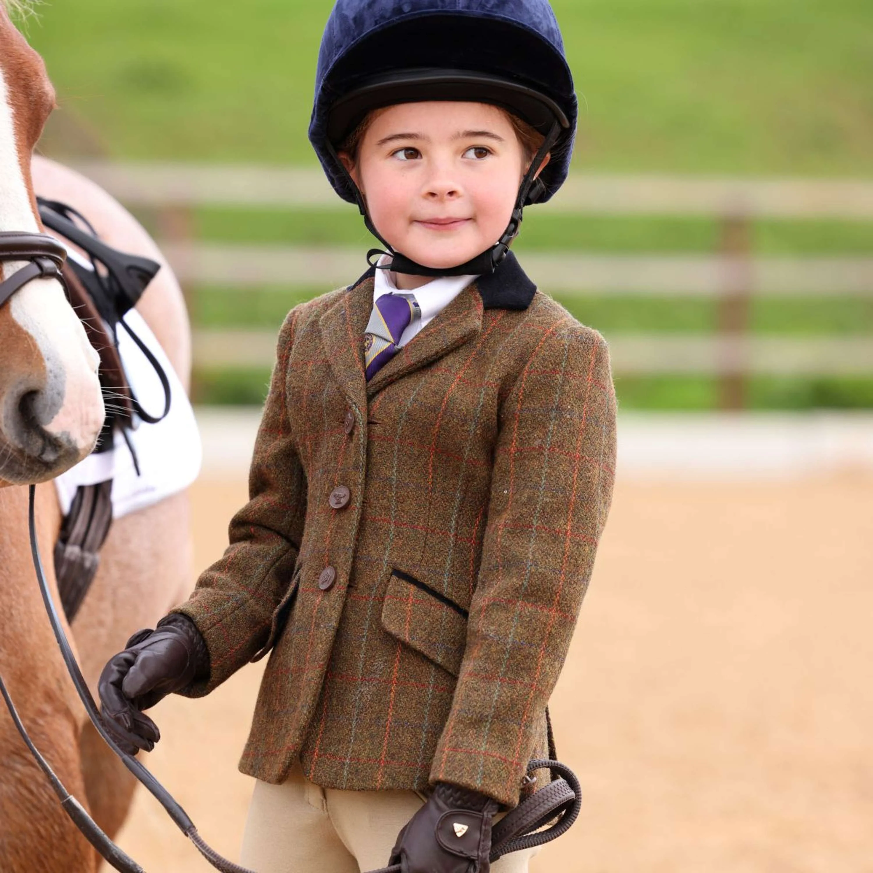 Aubrion by Shires Giacca da Competizione Saratoga Bambini Ruggine Check - Image 10