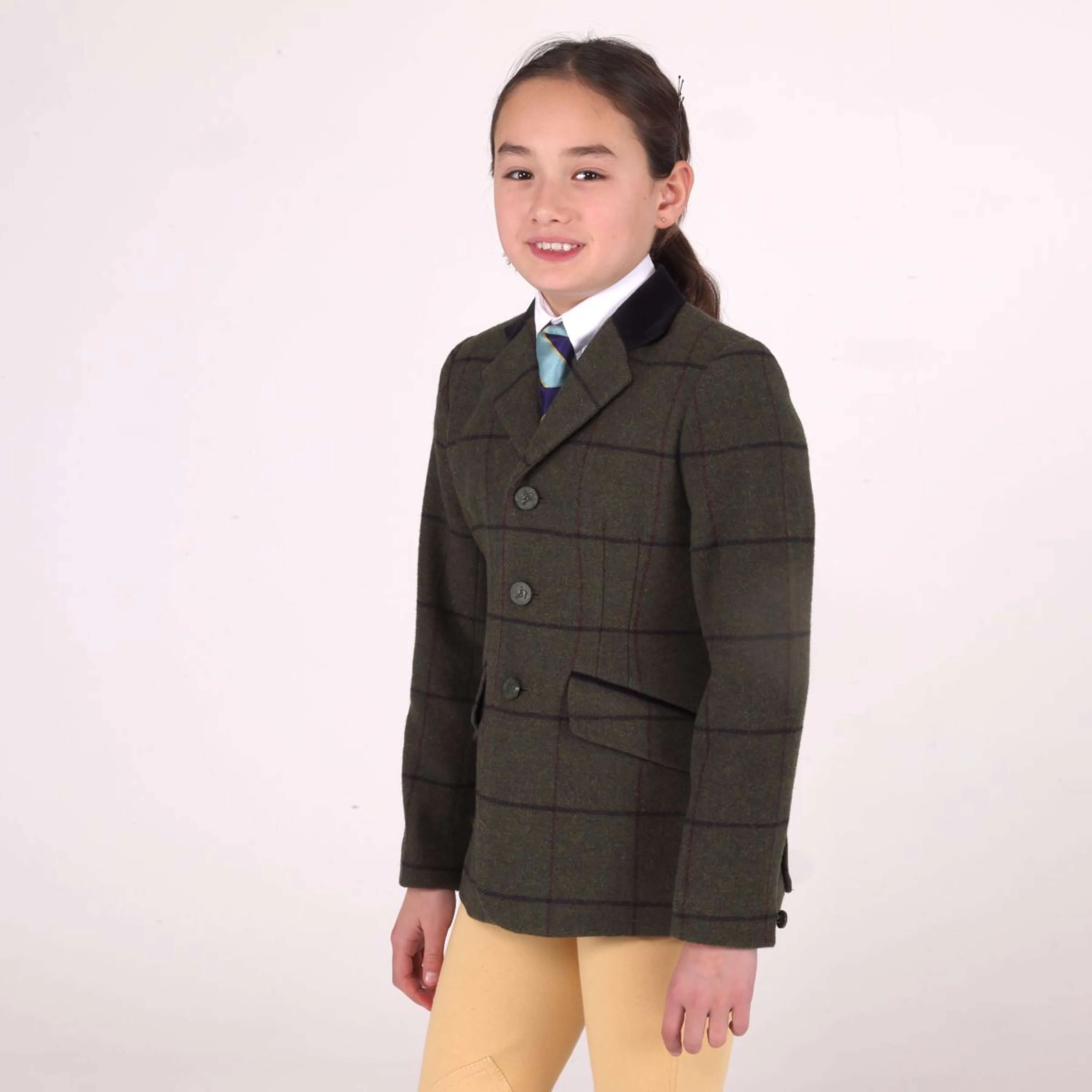 Aubrion by Shires Giacca da Competizione Saratoga Bambini Spruce Verde Check - Image 6