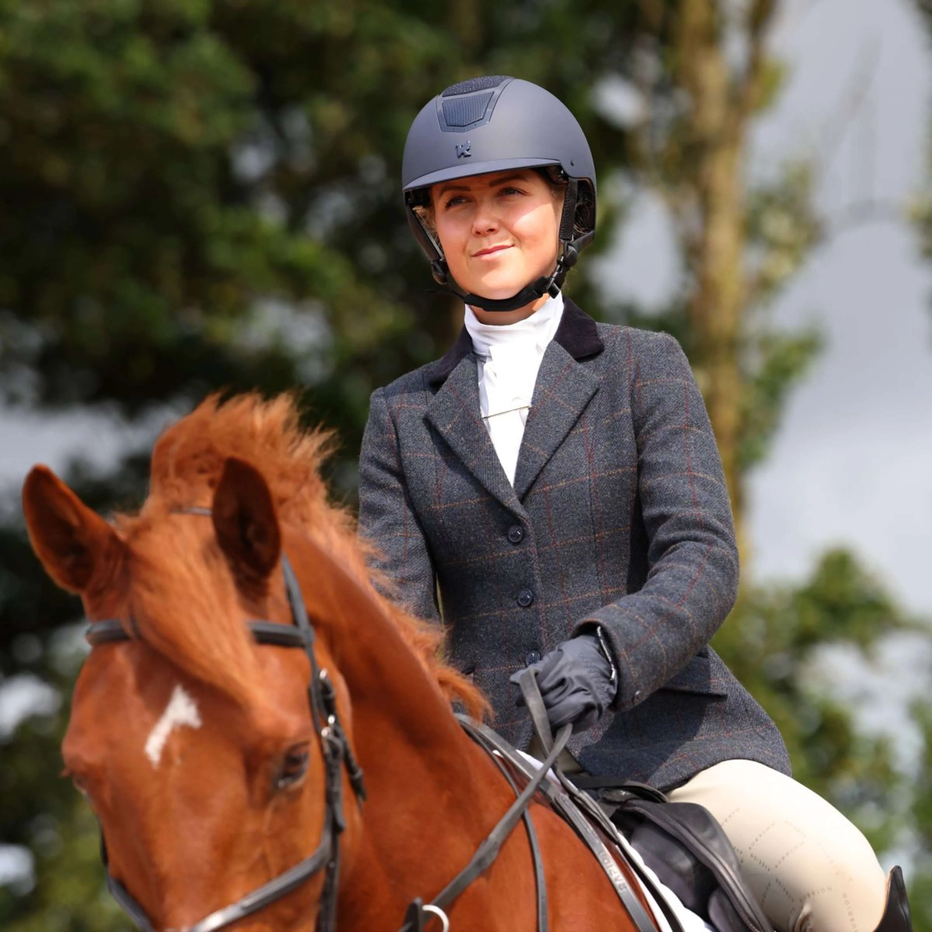 Aubrion by Shires Giacca da Competizione Saratoga Juniper Navy Check - Image 15