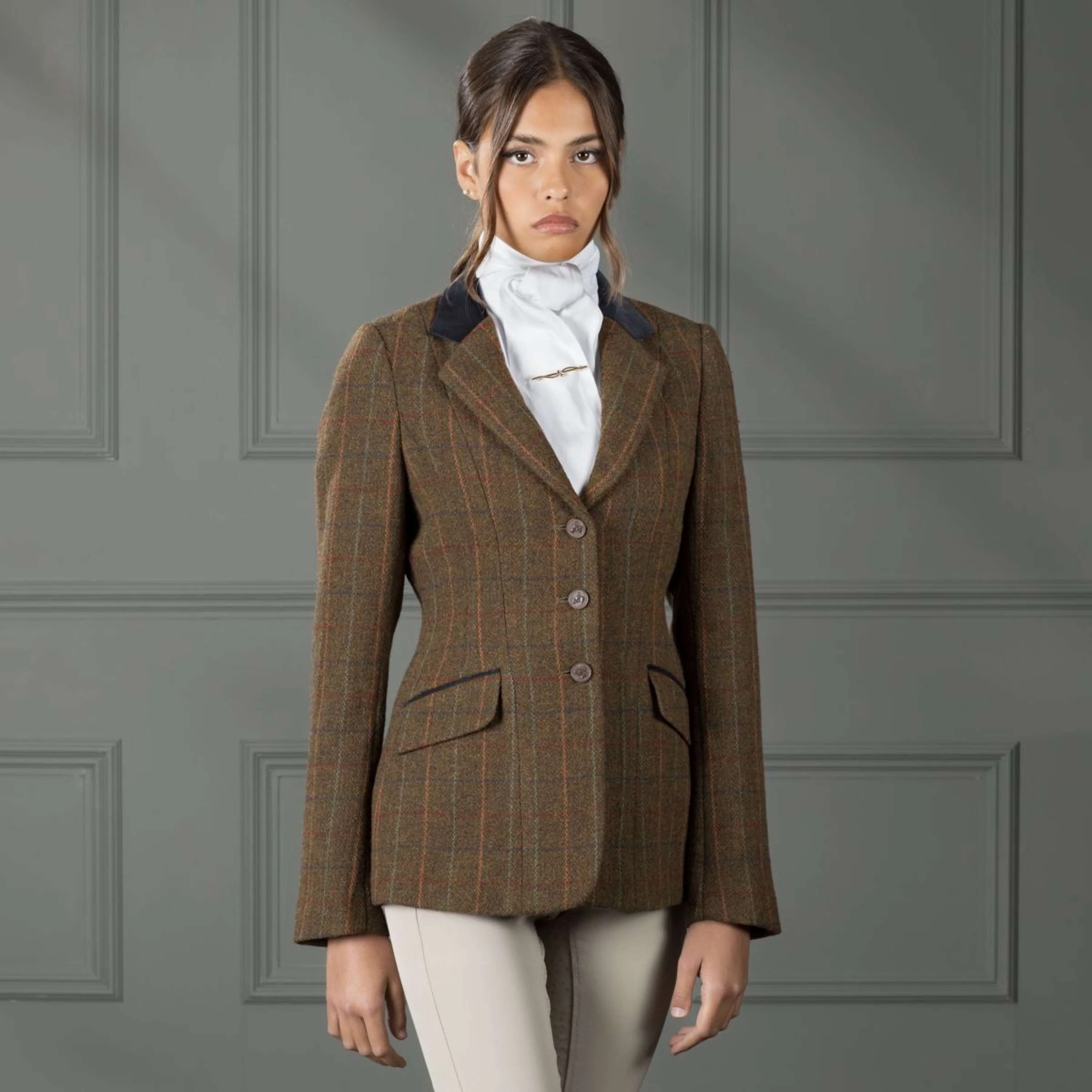 Aubrion by Shires Giacca da Competizione Saratoga Ruggine Check - Image 2