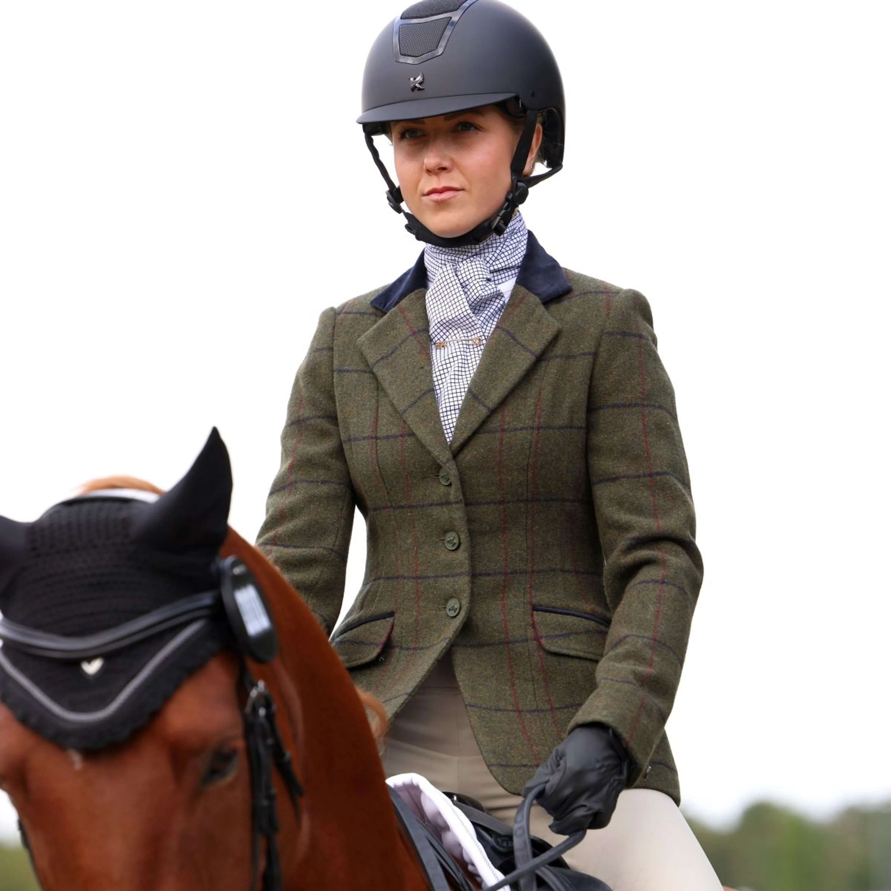 Aubrion by Shires Giacca da Competizione Saratoga Spruce Verde Check - Image 4