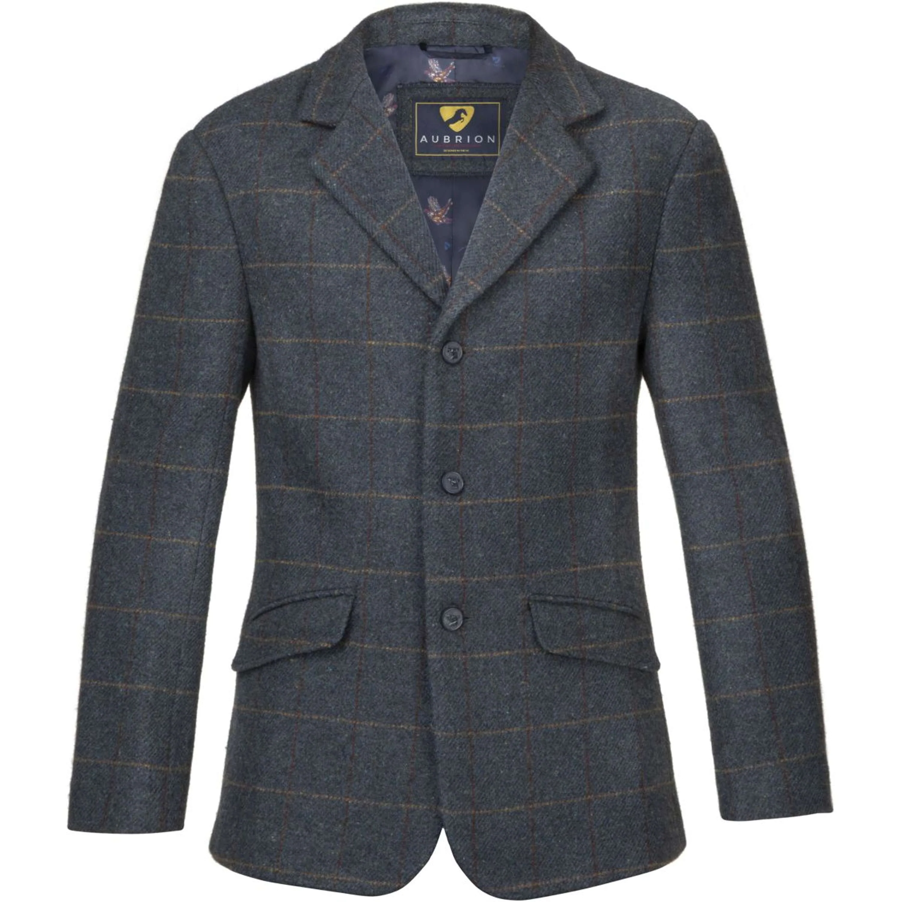 Aubrion by Shires Giacca da Competizione Saratoga Uomini Juniper Navy Check