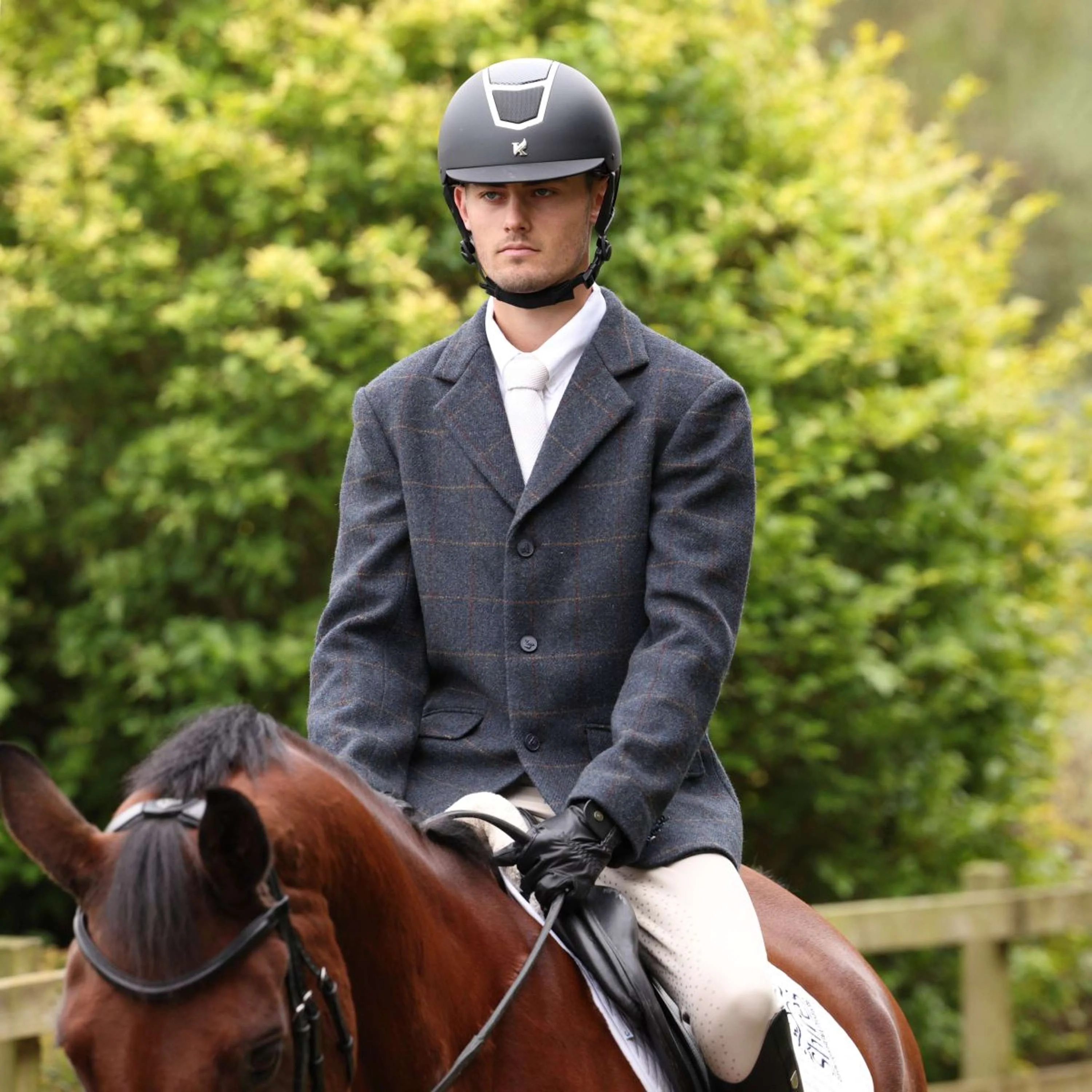 Aubrion by Shires Giacca da Competizione Saratoga Uomini Juniper Navy Check - Image 15