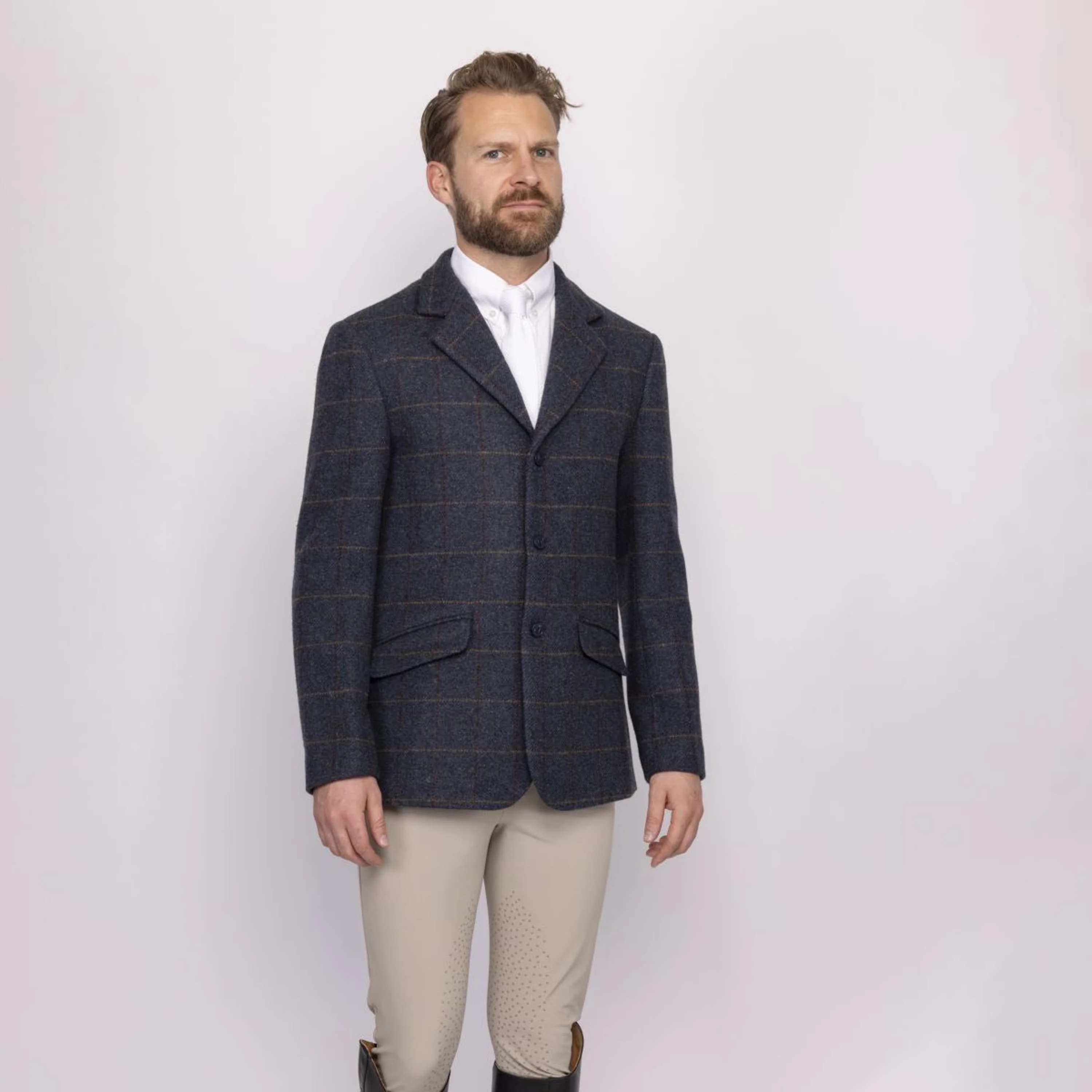 Aubrion by Shires Giacca da Competizione Saratoga Uomini Juniper Navy Check - Image 8