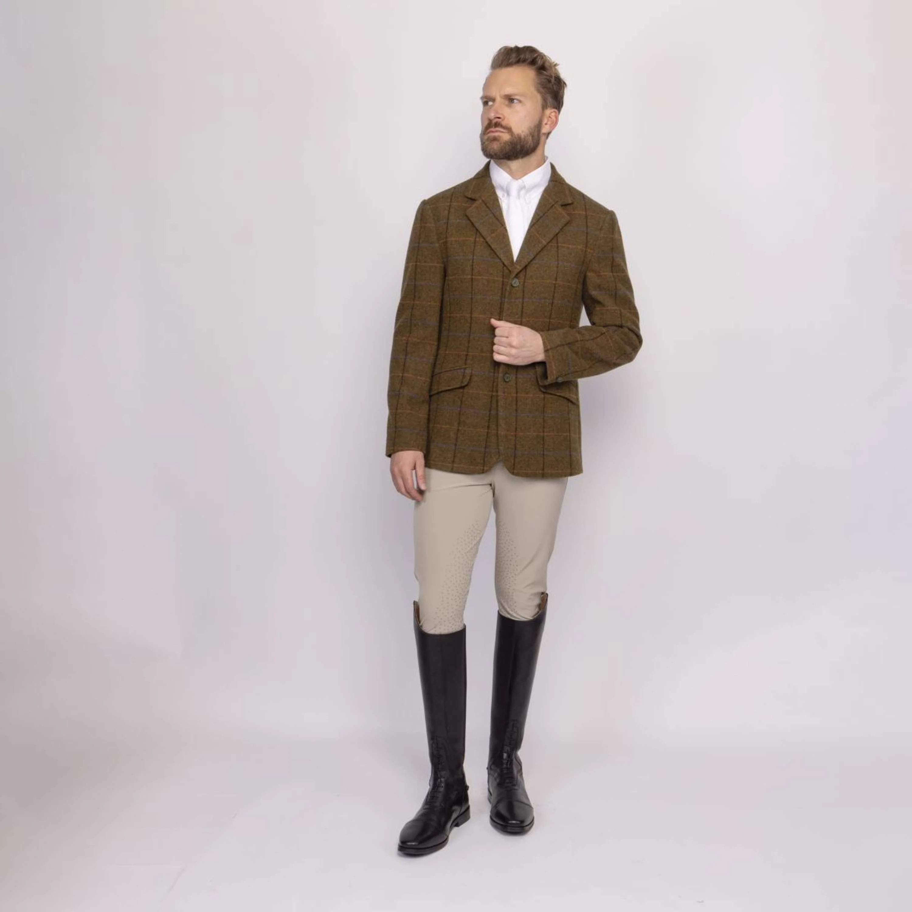 Aubrion by Shires Giacca da Competizione Saratoga Uomini Rovere Marrone Check - Image 12