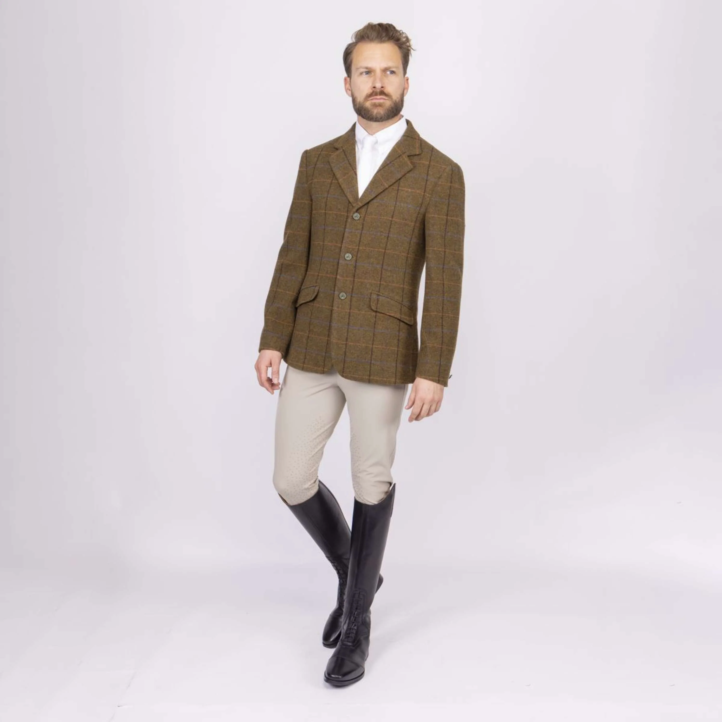 Aubrion by Shires Giacca da Competizione Saratoga Uomini Rovere Marrone Check - Image 6