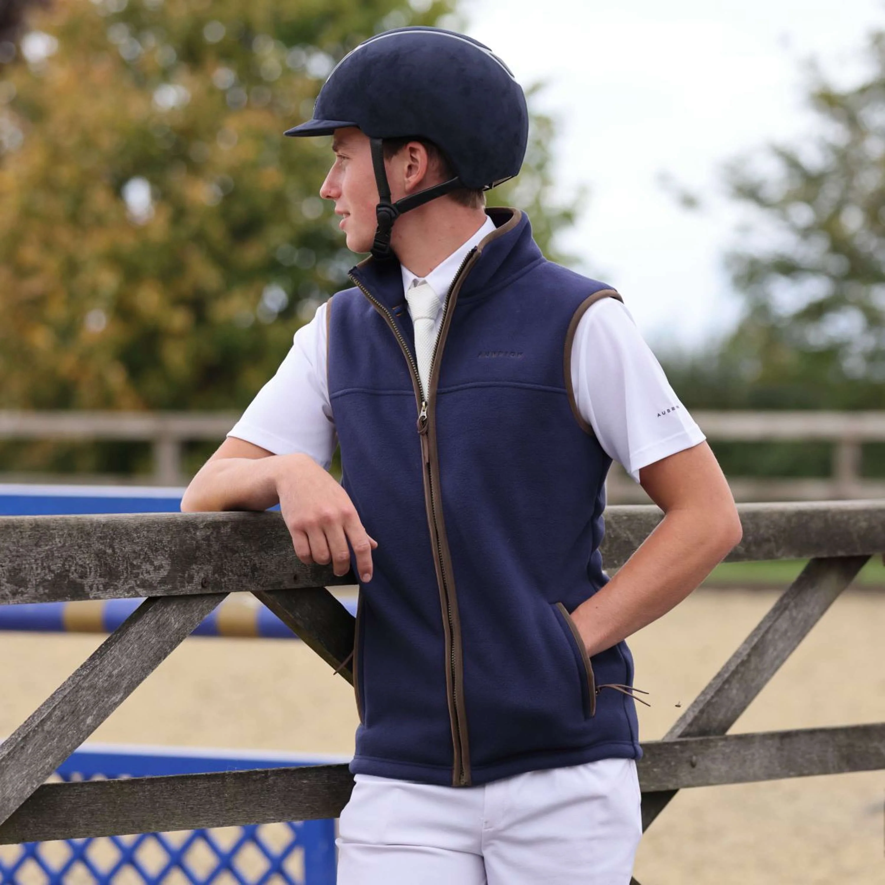 Aubrion by Shires Gilet Original Fleece Uomini Navy - Image 4