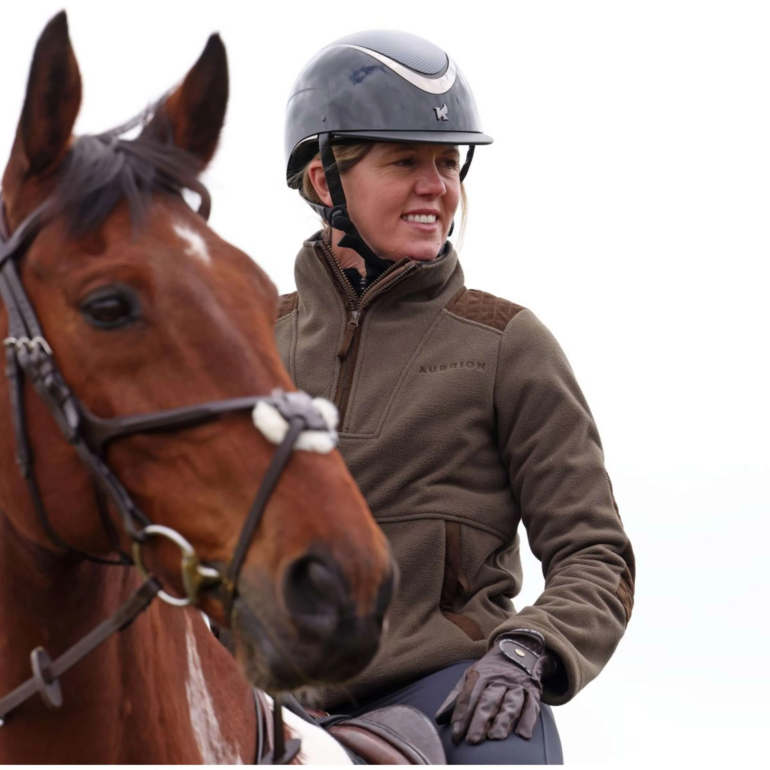 Aubrion by Shires Maglione Heritage Fleece Oliva scura - Image 14