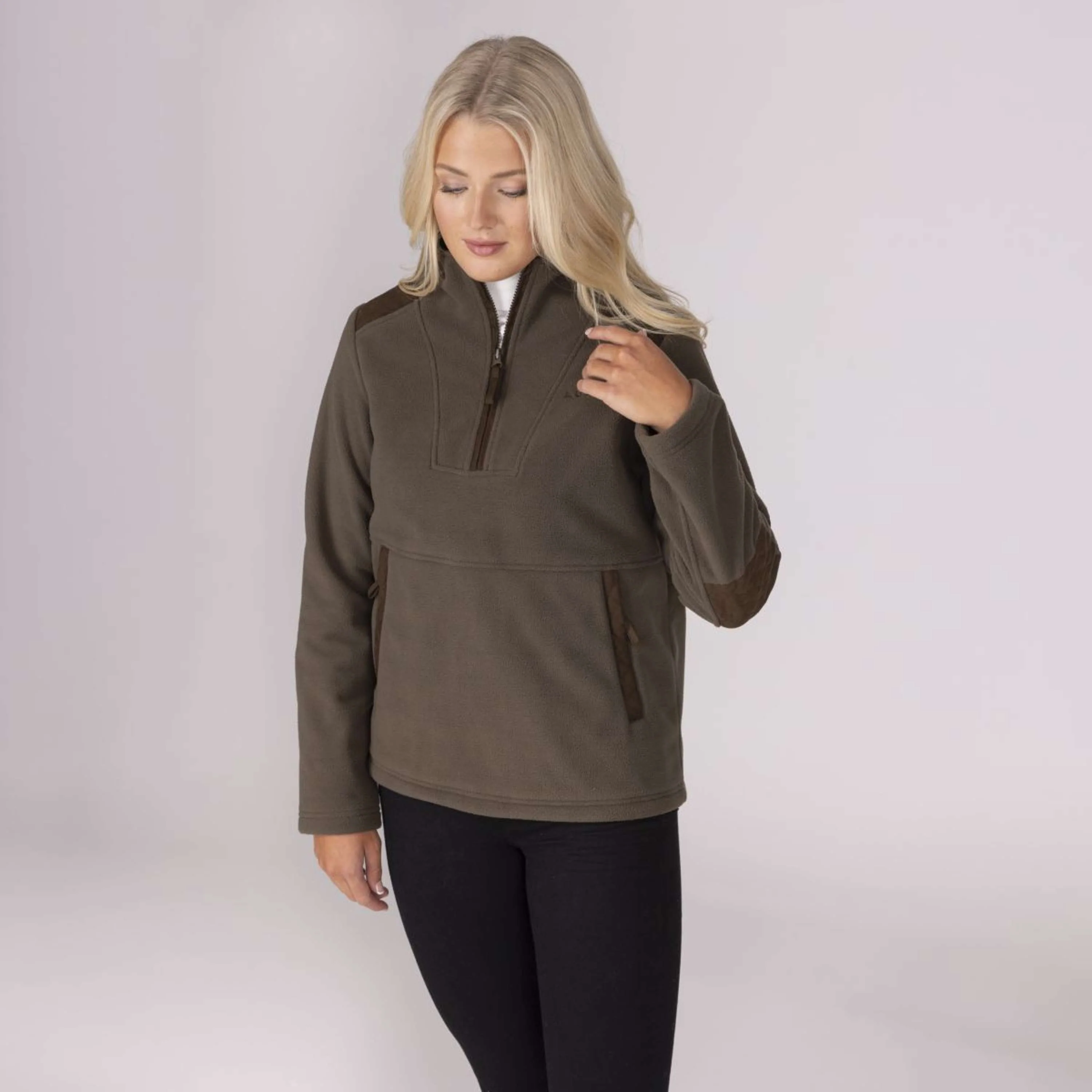 Aubrion by Shires Maglione Heritage Fleece Oliva scura - Image 34