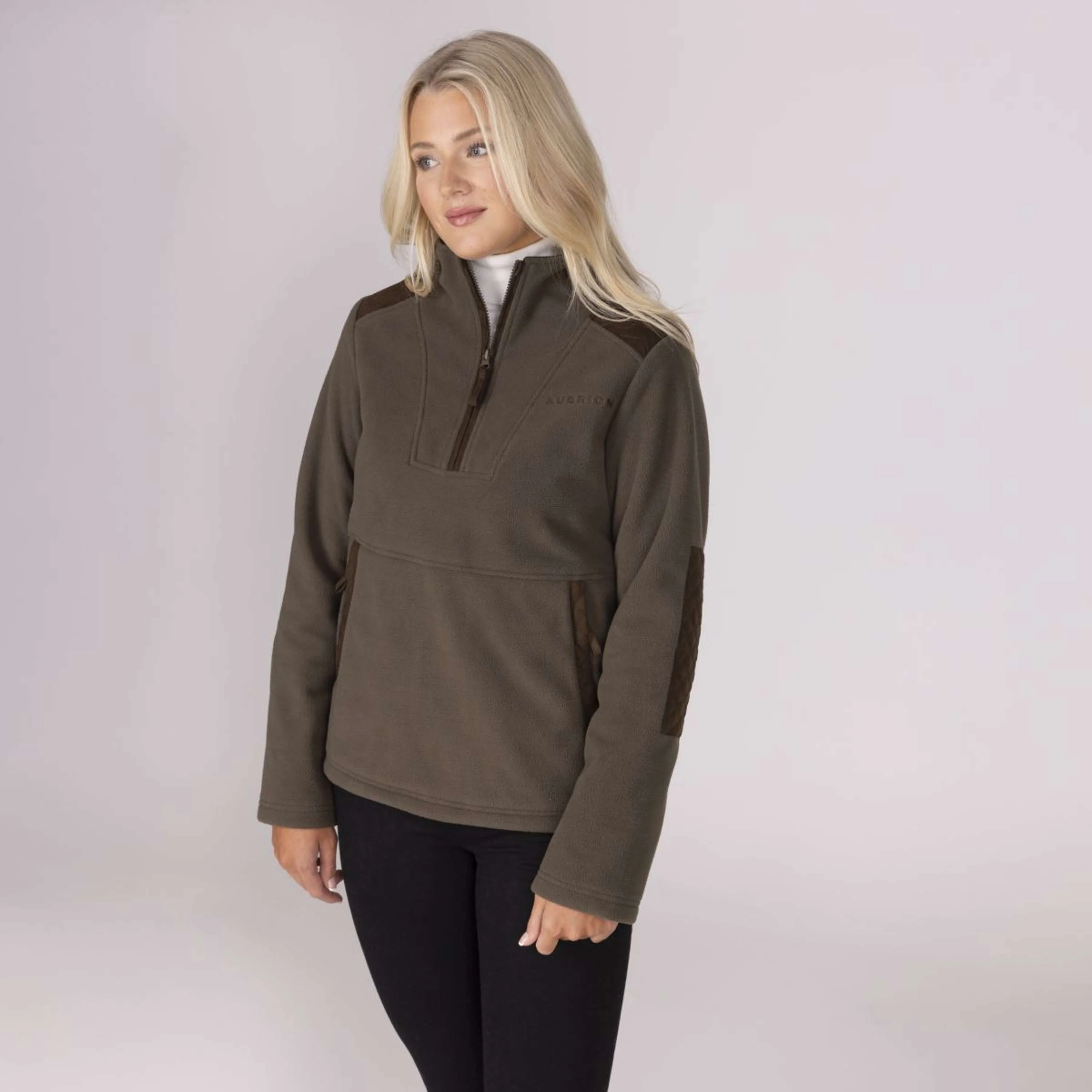 Aubrion by Shires Maglione Heritage Fleece Oliva scura - Image 35