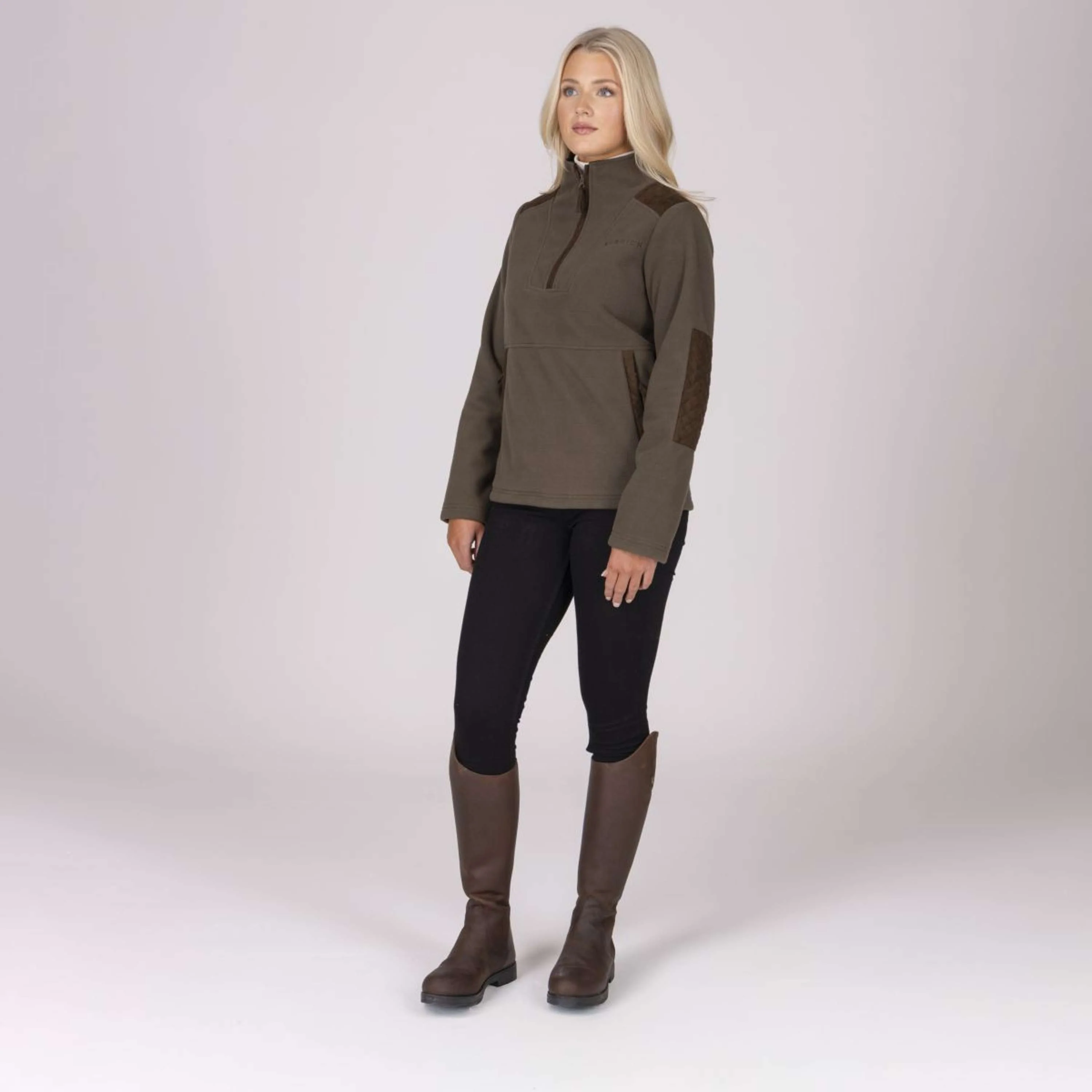 Aubrion by Shires Maglione Heritage Fleece Oliva scura - Image 37