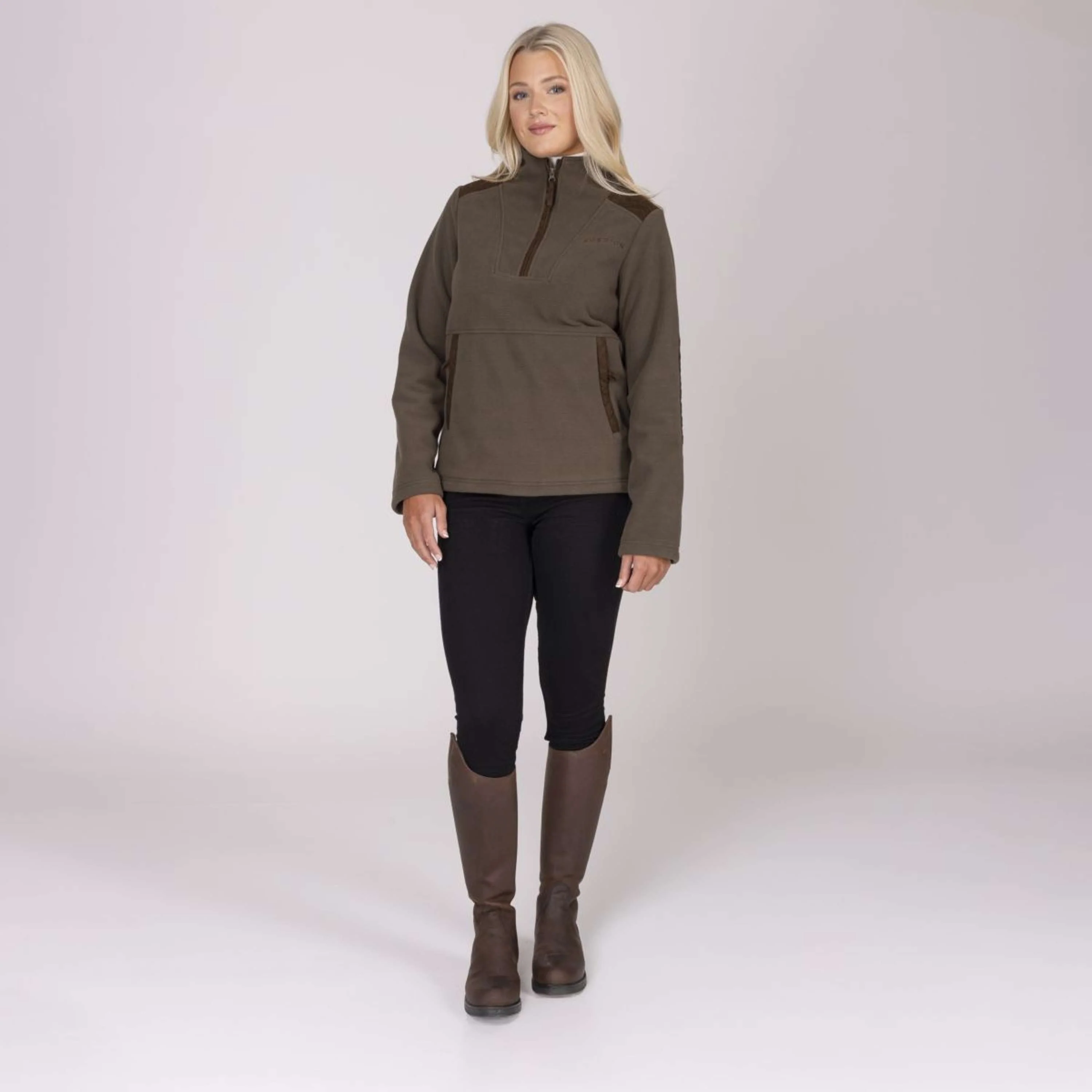 Aubrion by Shires Maglione Heritage Fleece Oliva scura - Image 38