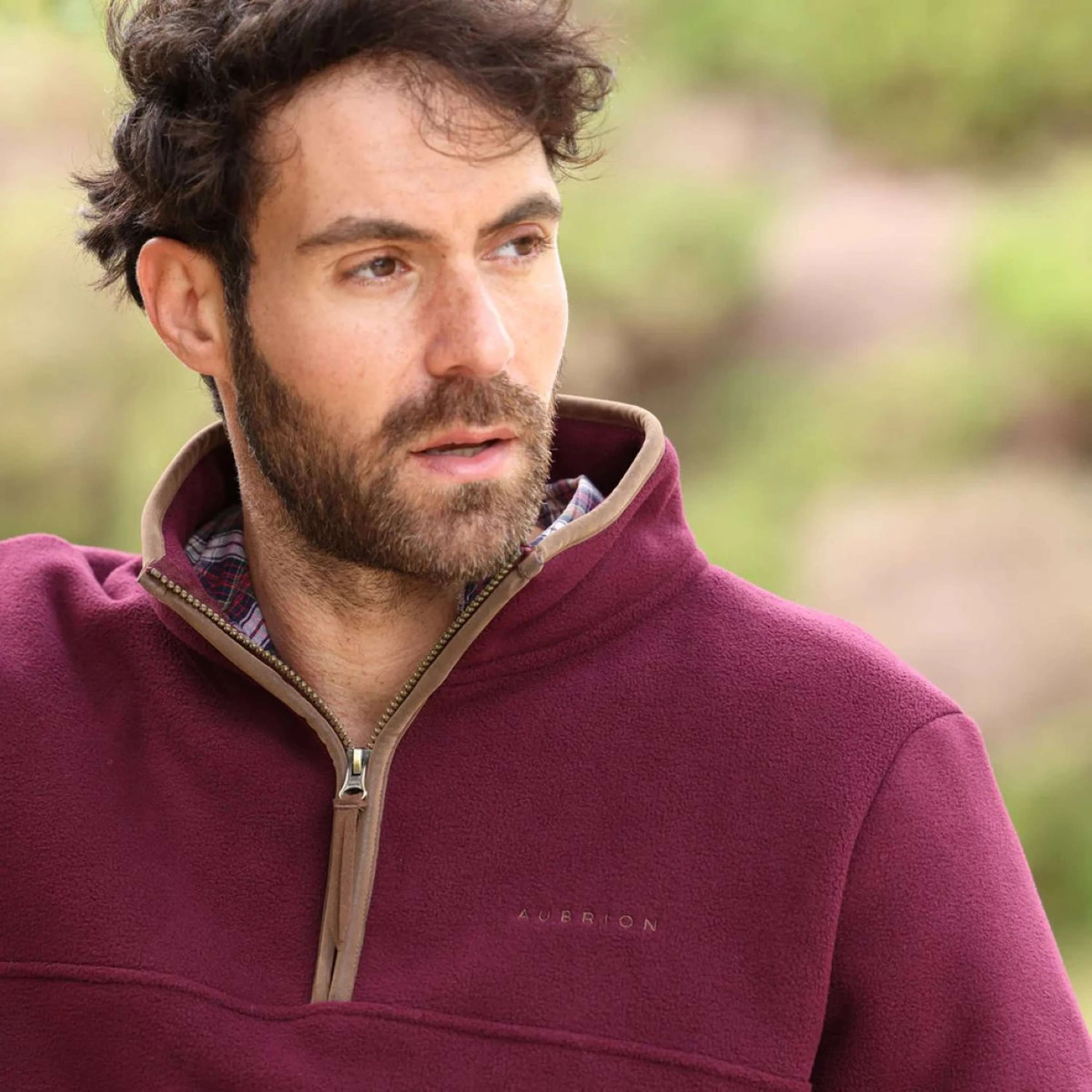 Aubrion by Shires Maglione Original Fleece Uomini Maroon - Image 2