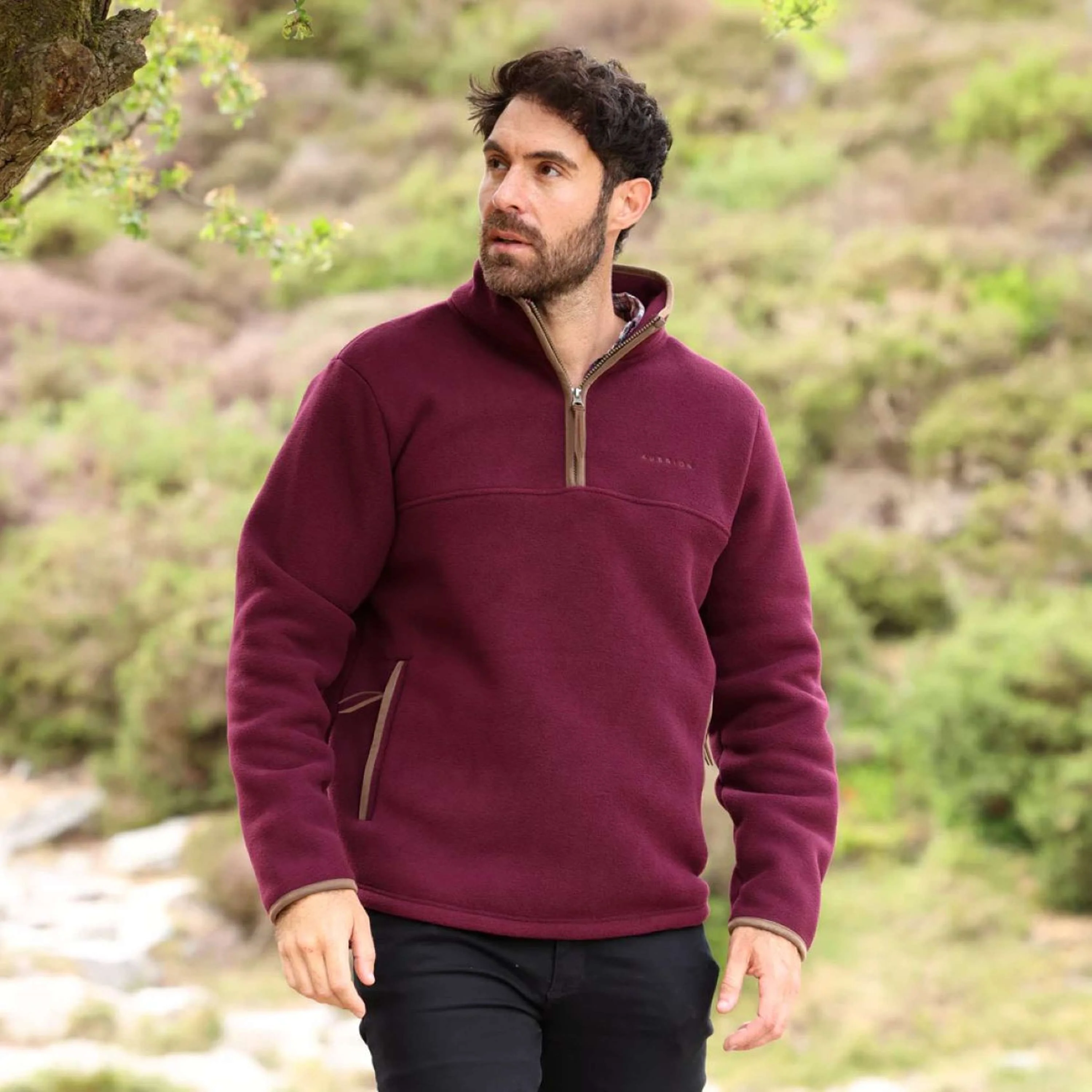 Aubrion by Shires Maglione Original Fleece Uomini Maroon - Image 4
