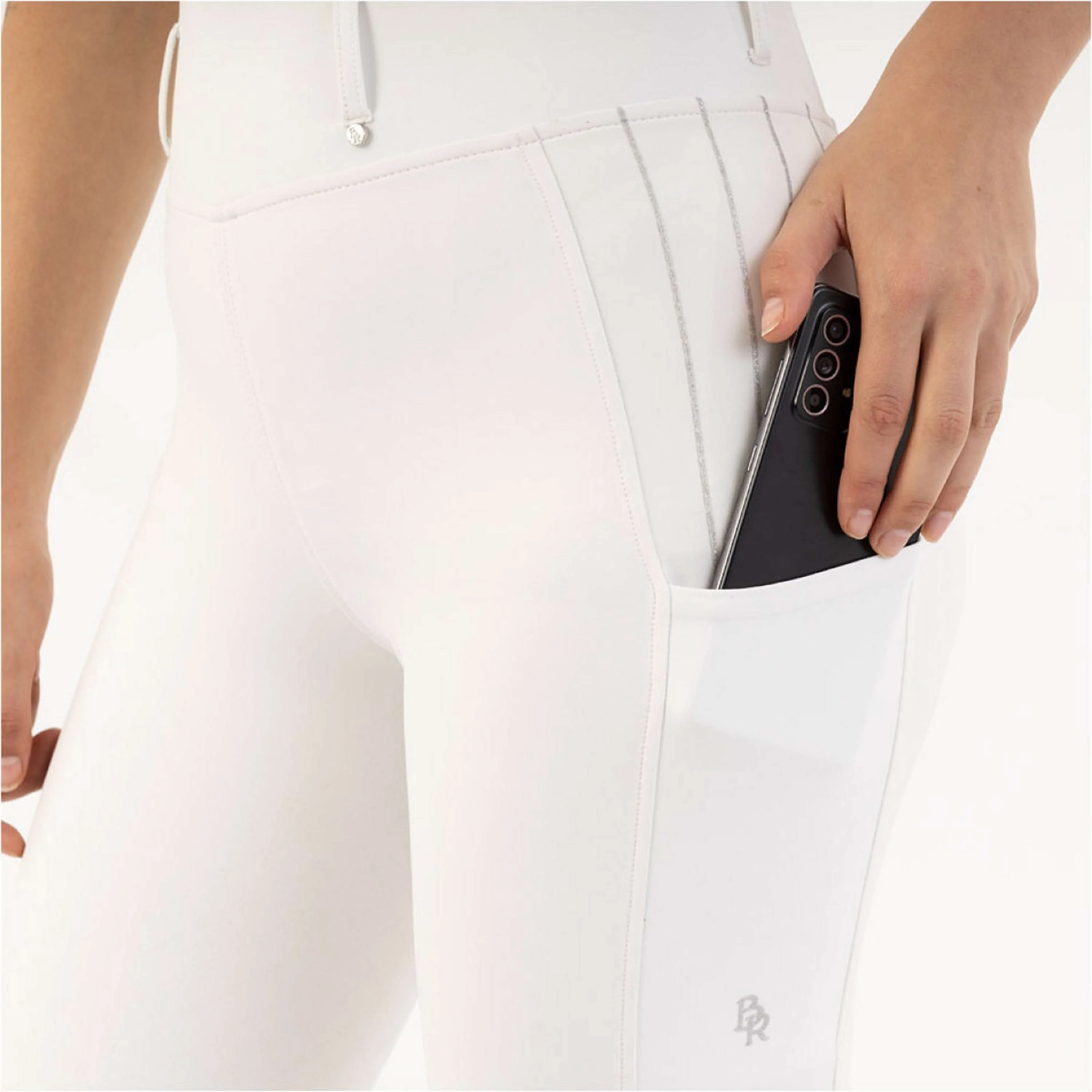 BR Leggings da Equitazione Kelly Full Grip Lucent White - Image 5