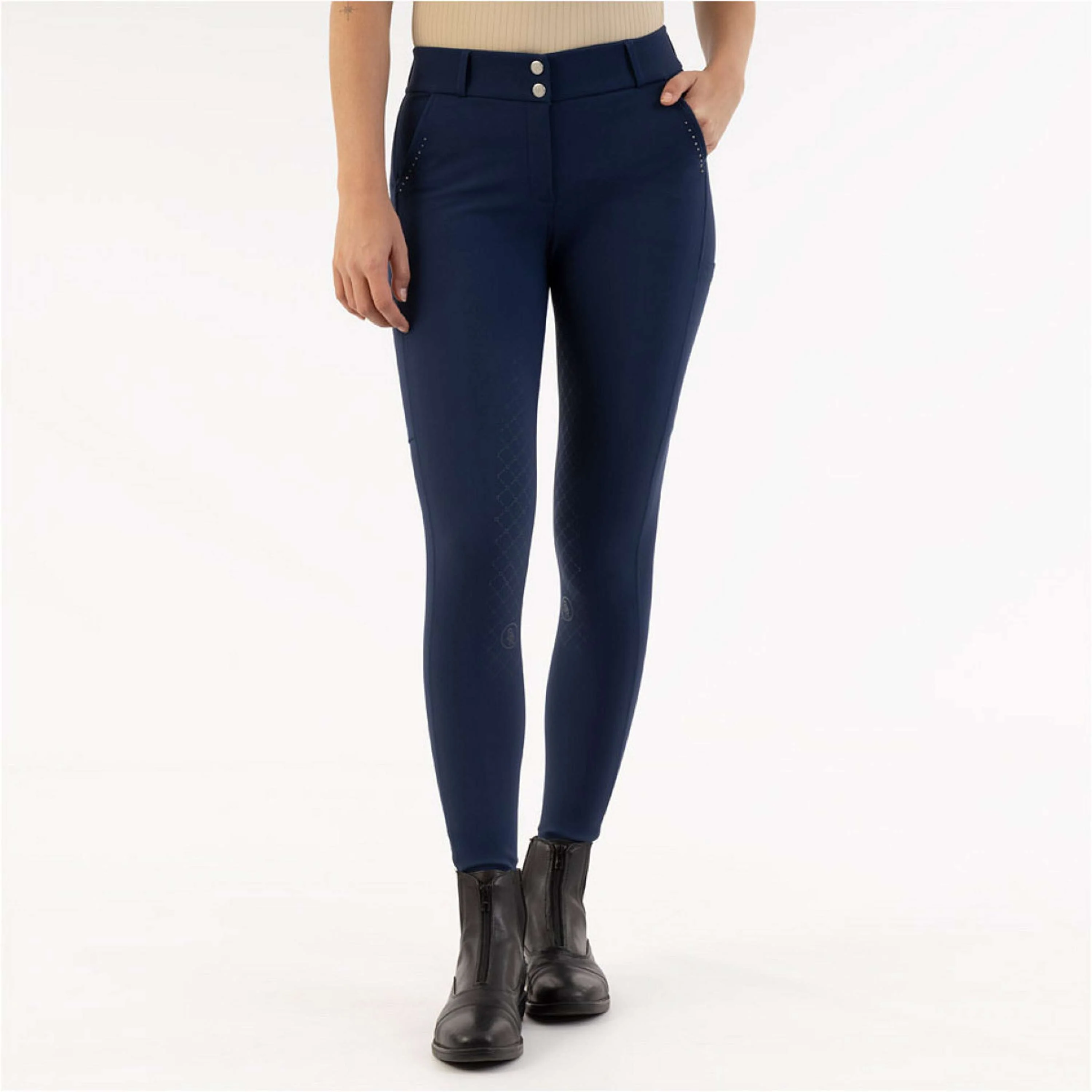 BR Pantaloni da Equitazione Kelsey Full Grip Pageant Blue