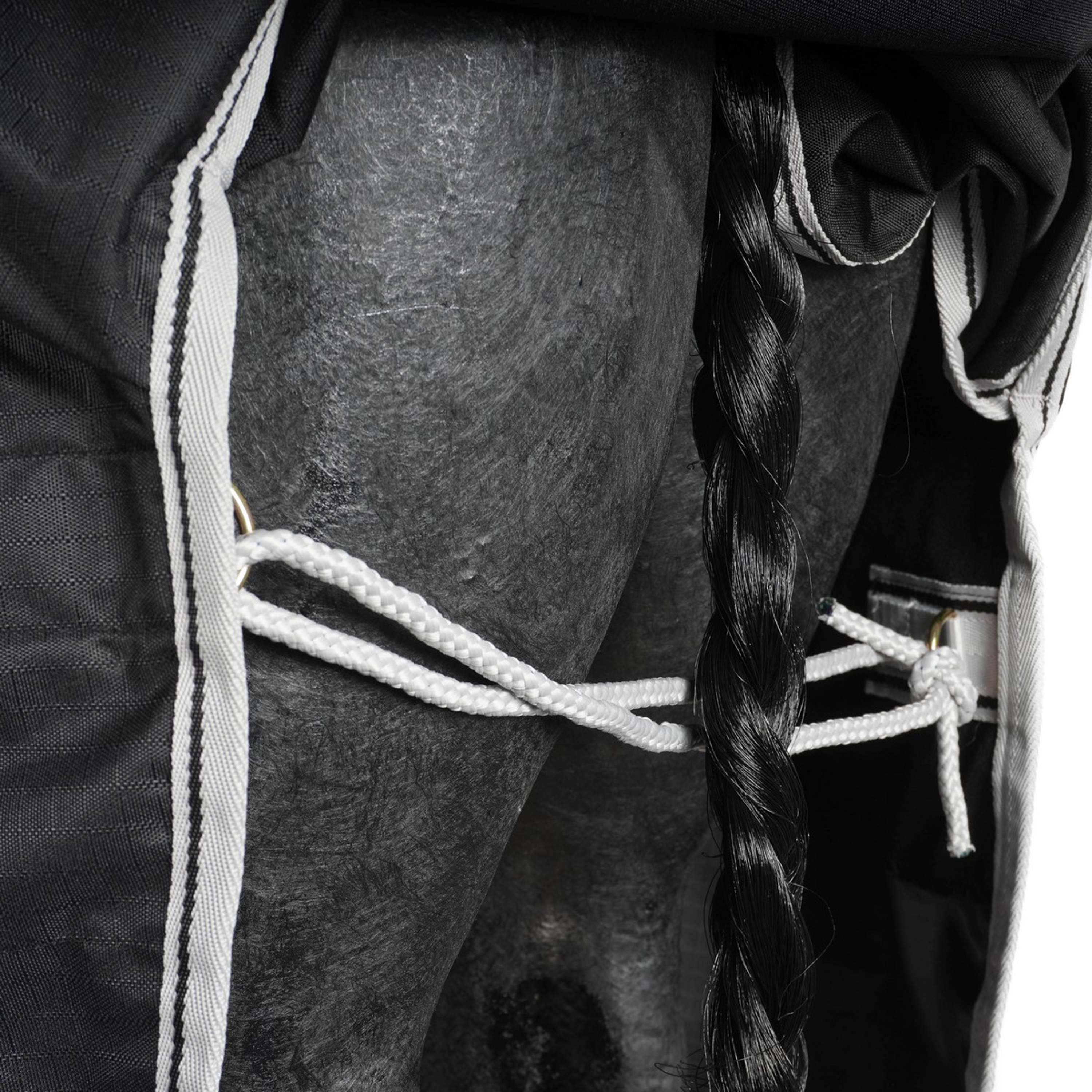 Bucas Anniversary Turnout Light Stay-Dry Black/Silver - Image 7