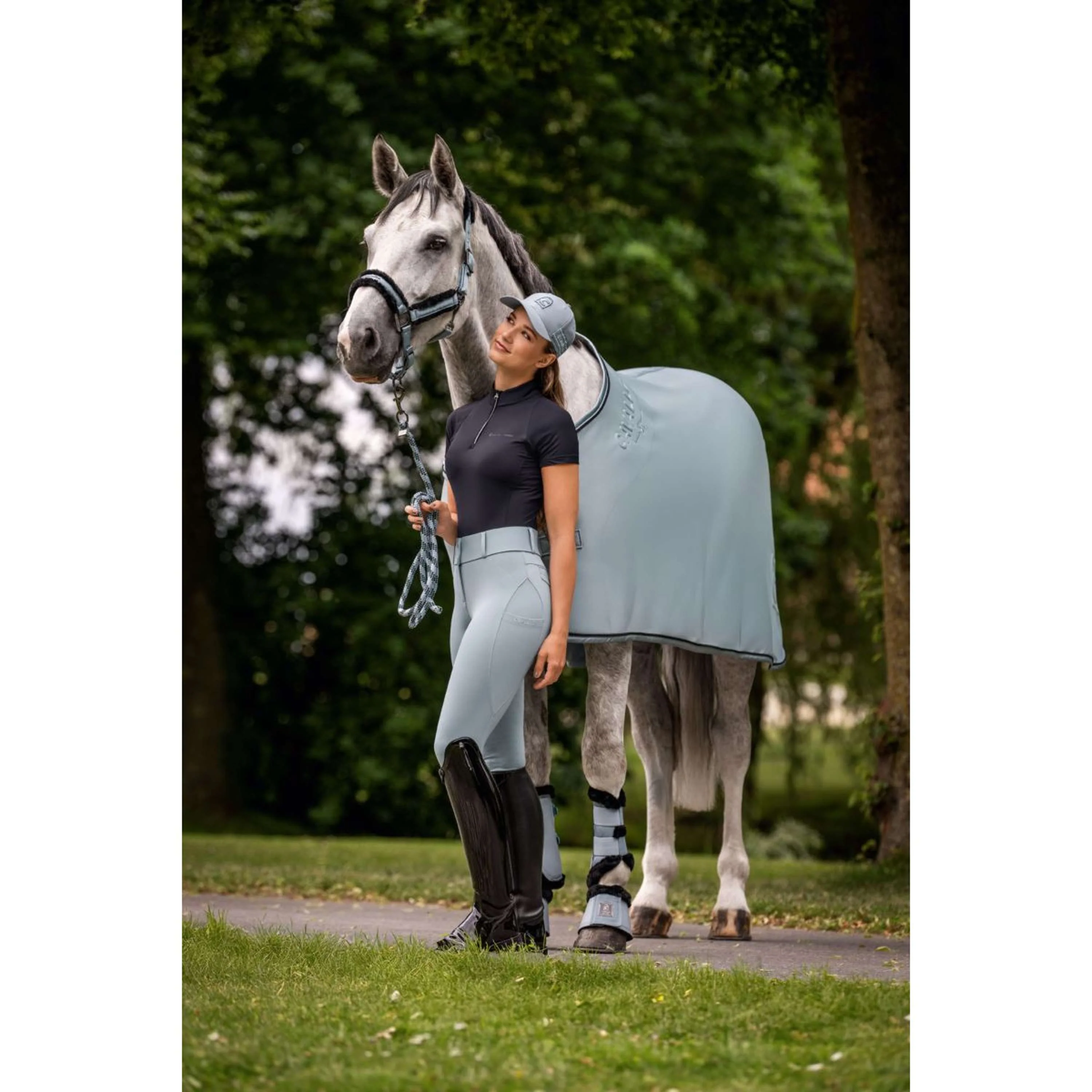 Cavallo Pantaloni da Equitazione CavalCandera Grip Mobile Full Grip Soft Aqua - Image 7