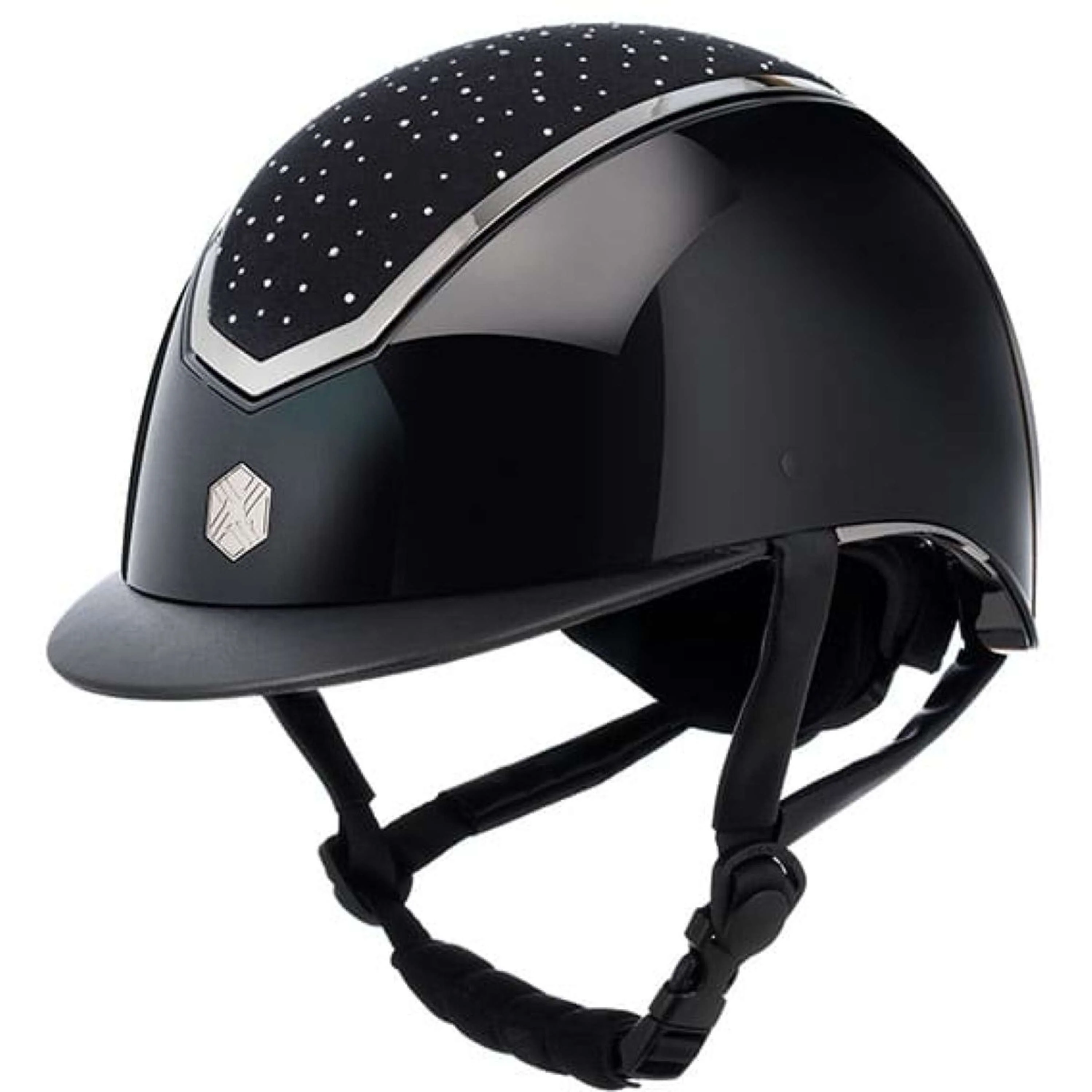 Charles Owen Casco da equitazione Kylo Crystal Black Gloss/Chrome