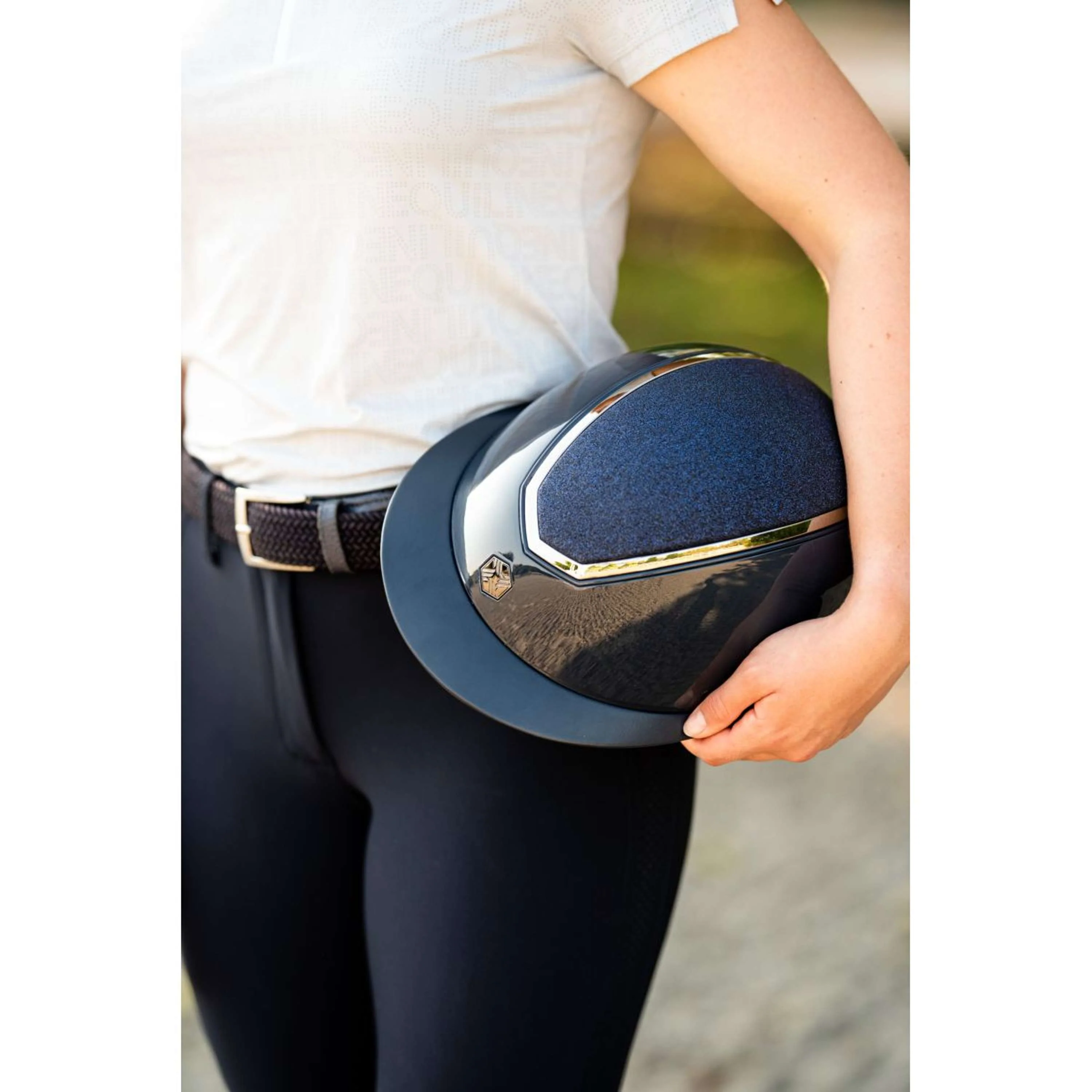 Charles Owen Casco da equitazione Kylo Sparkly Wide Peak Navy Gloss/Pewter - Image 4