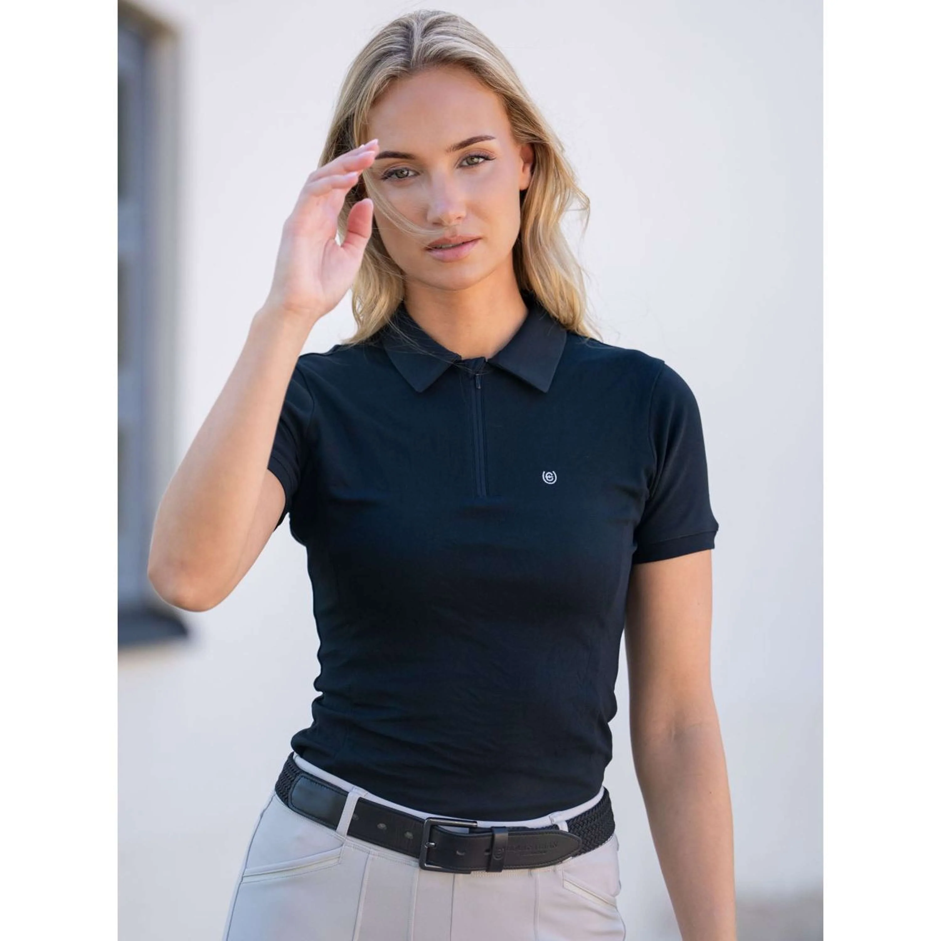 Equestrian Stockholm Poloshirt Zip Nero - Image 2