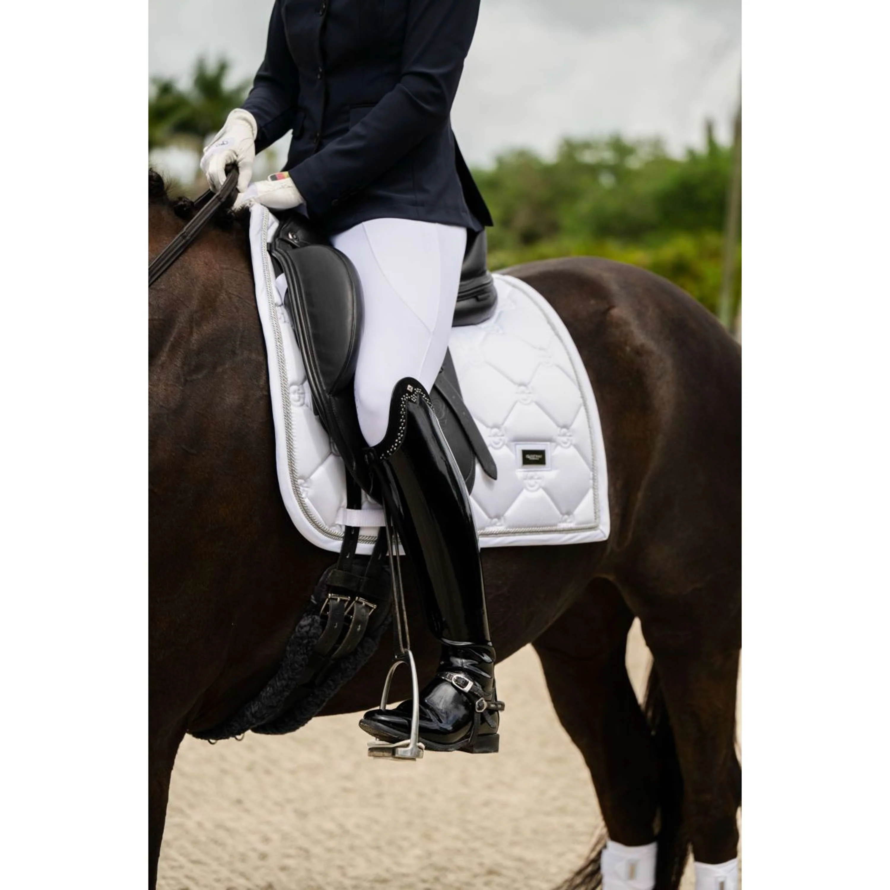 Equestrian Stockholm Sottosella Dressage White Silver - Image 2
