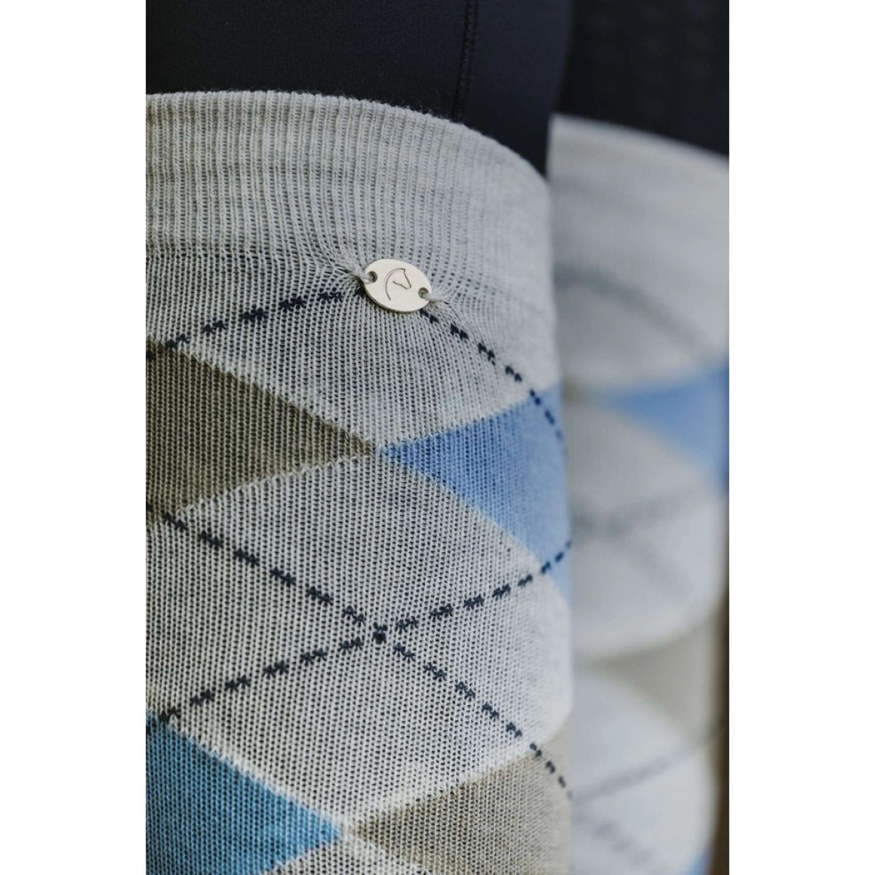 EQUITHÈME Calzini Argyle Grigio chiaro/Azzurro cielo - Image 2