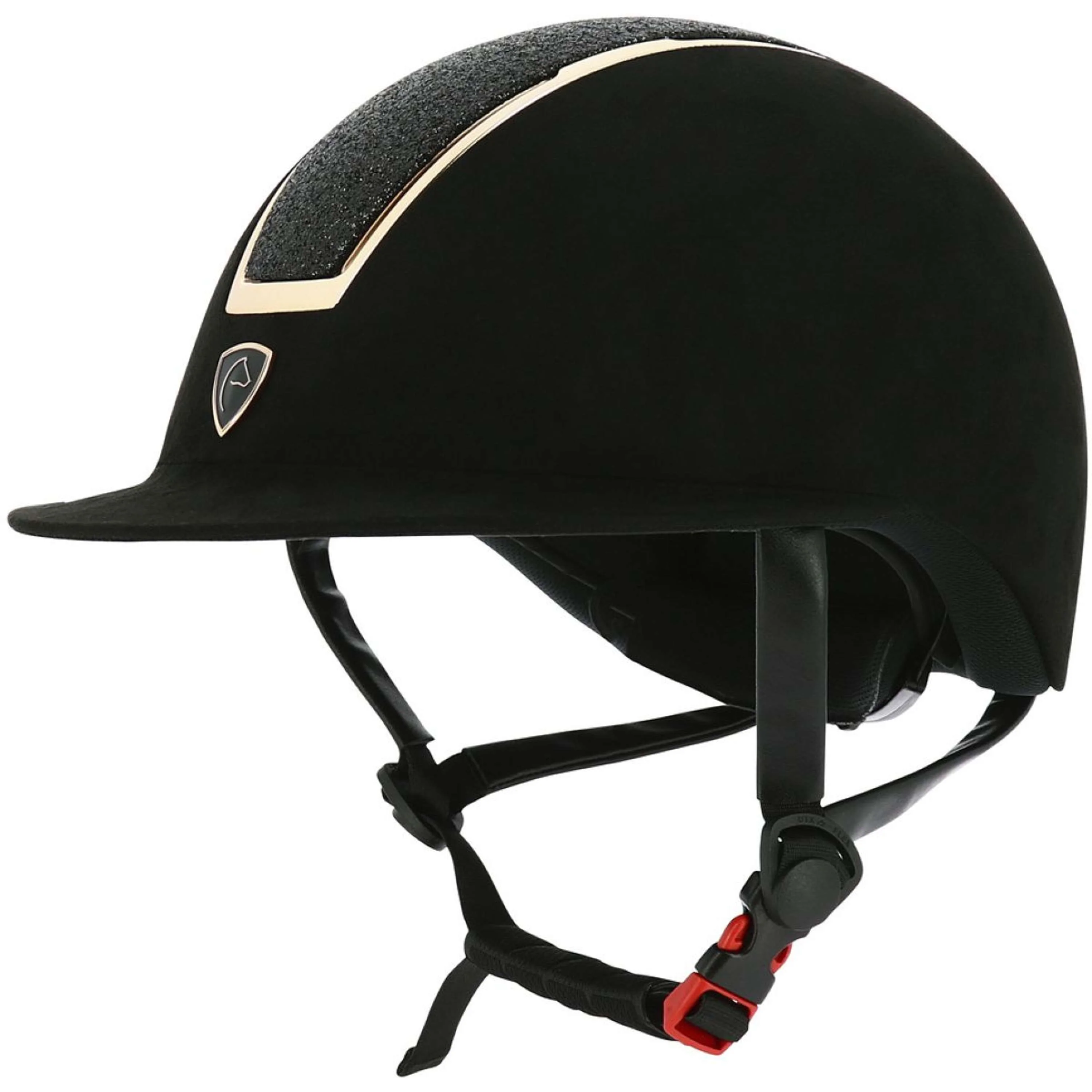 EQUITHÈME Casco da equitazione Glint Lamé Nero/Oro rosa - Image 6