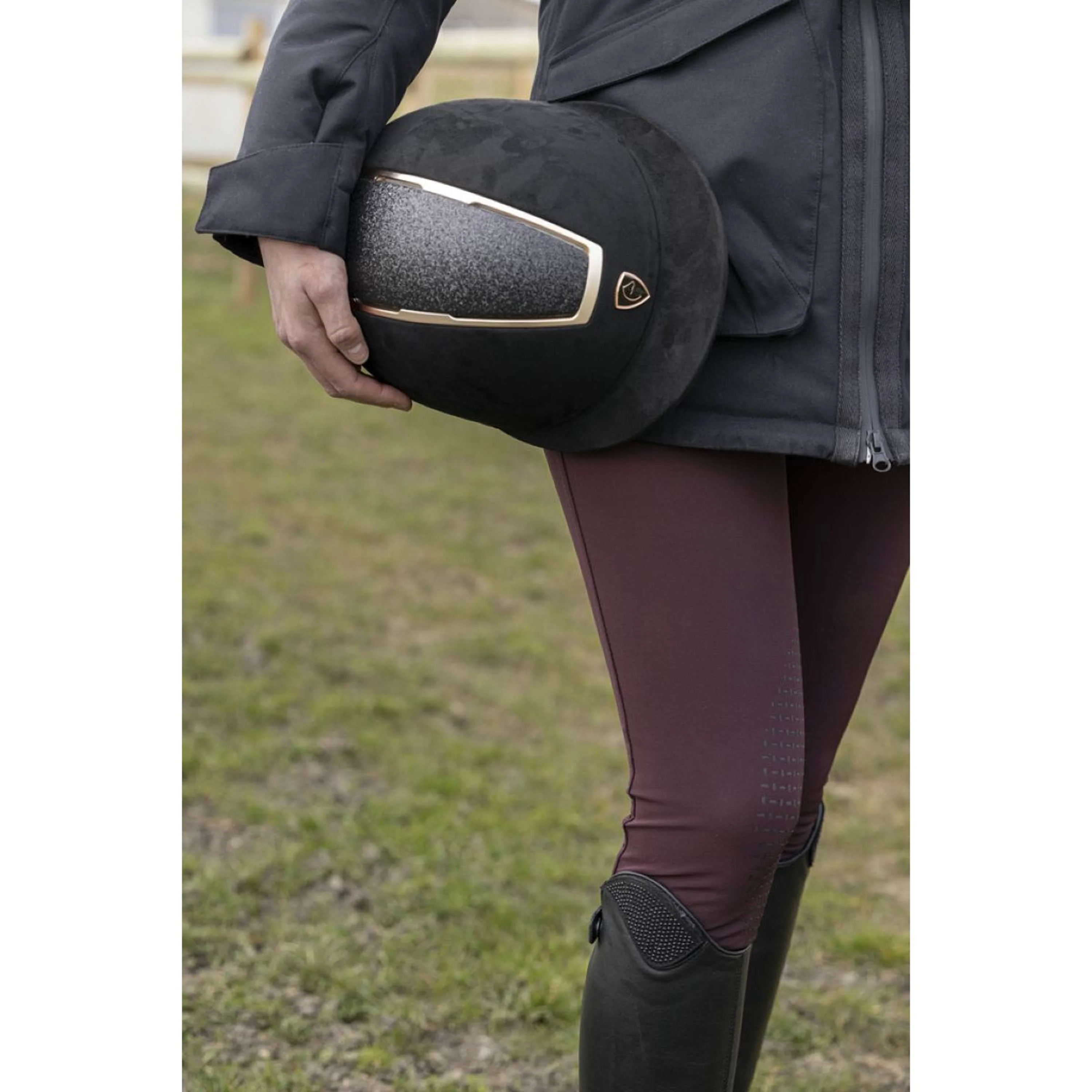 EQUITHÈME Casco da equitazione Glint Lamé Nero/Oro rosa - Image 8
