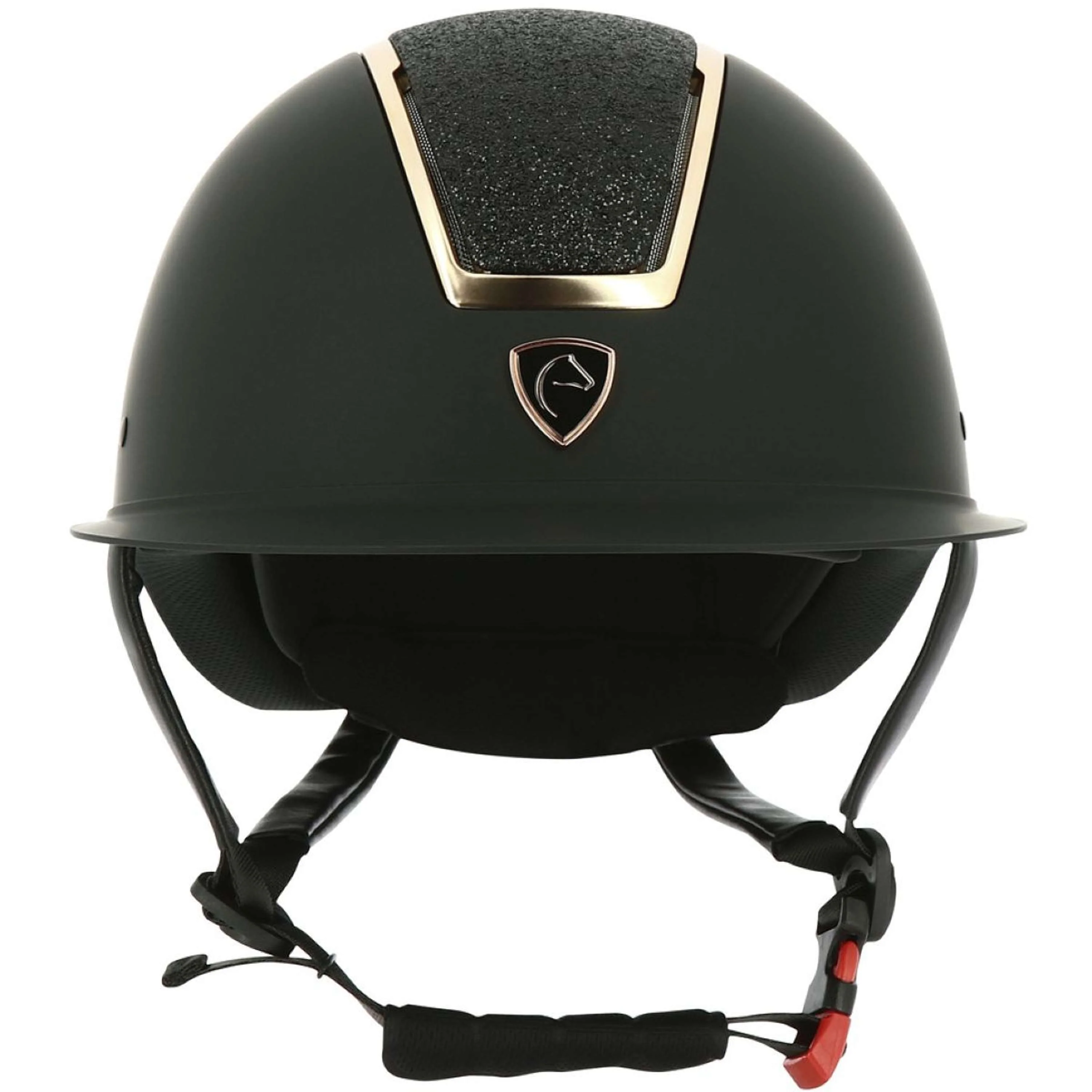 EQUITHÈME Casco da equitazione Glint Mat Nero/Oro rosa - Image 3