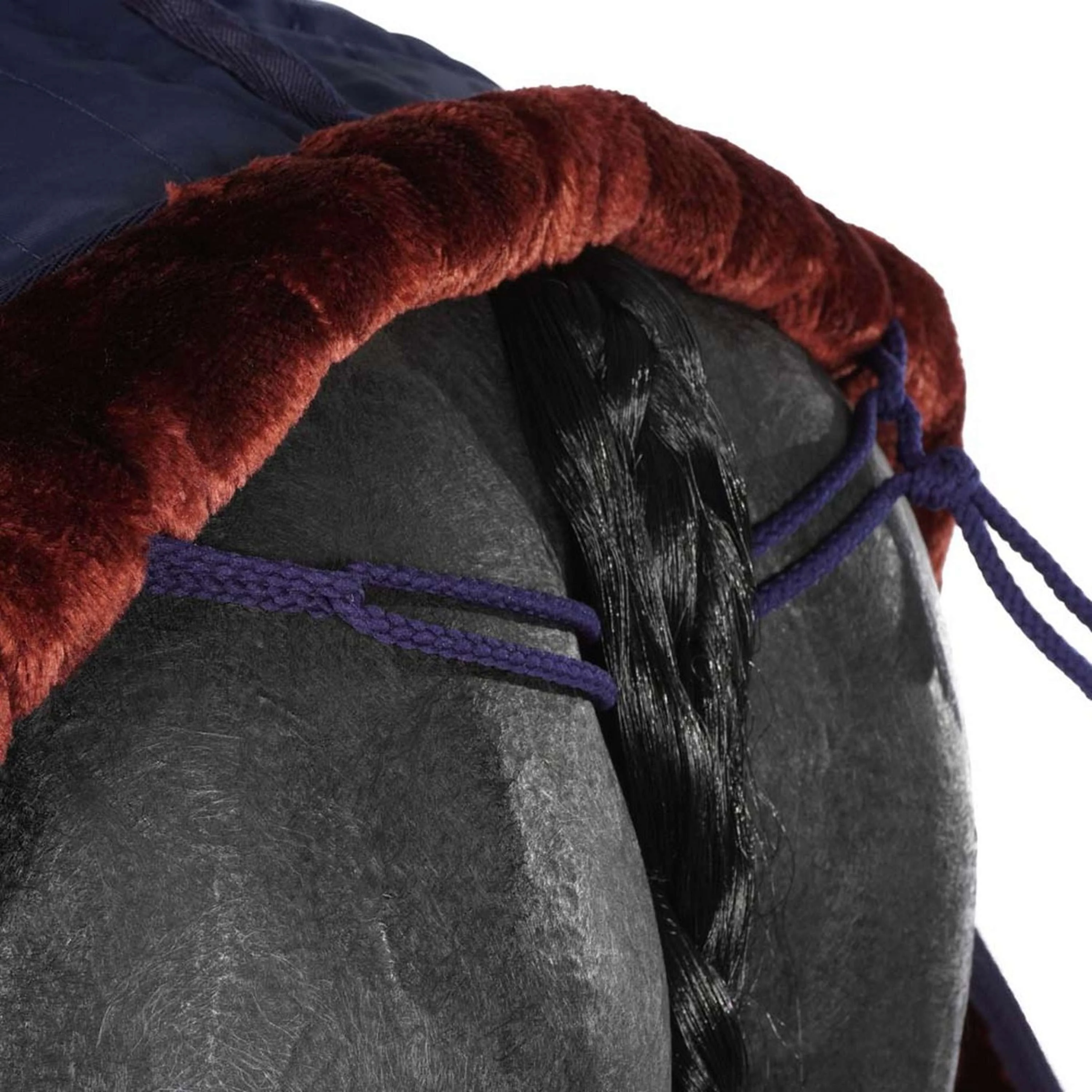EQUITHÈME Coperta da scuderia Teddy Foderato con Pelle di Pecora Sintetica Navy - Image 7