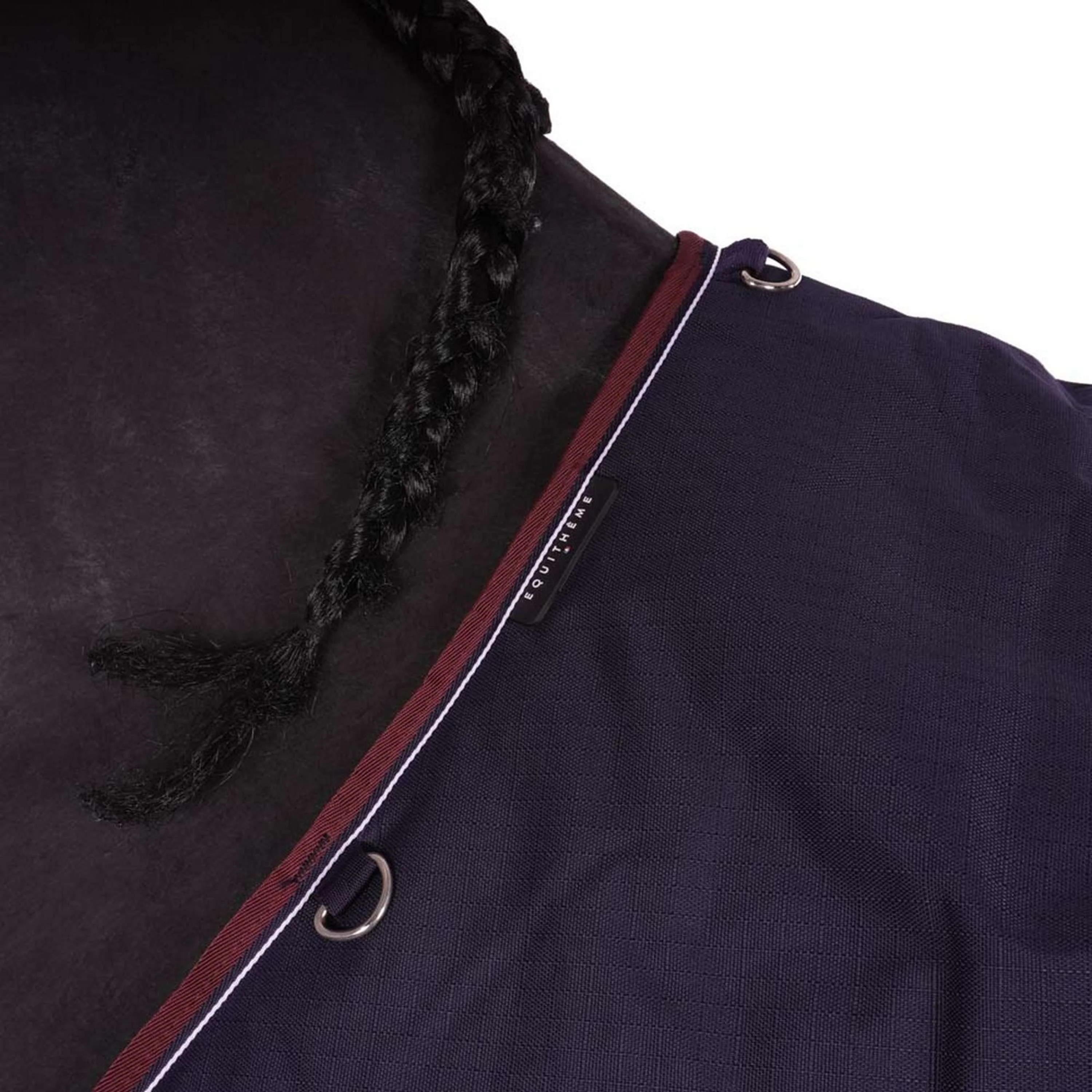 EQUITHÈME Coperta Impermeabile Tyrex 1200D 0 g Navy/Bordeaux - Image 4