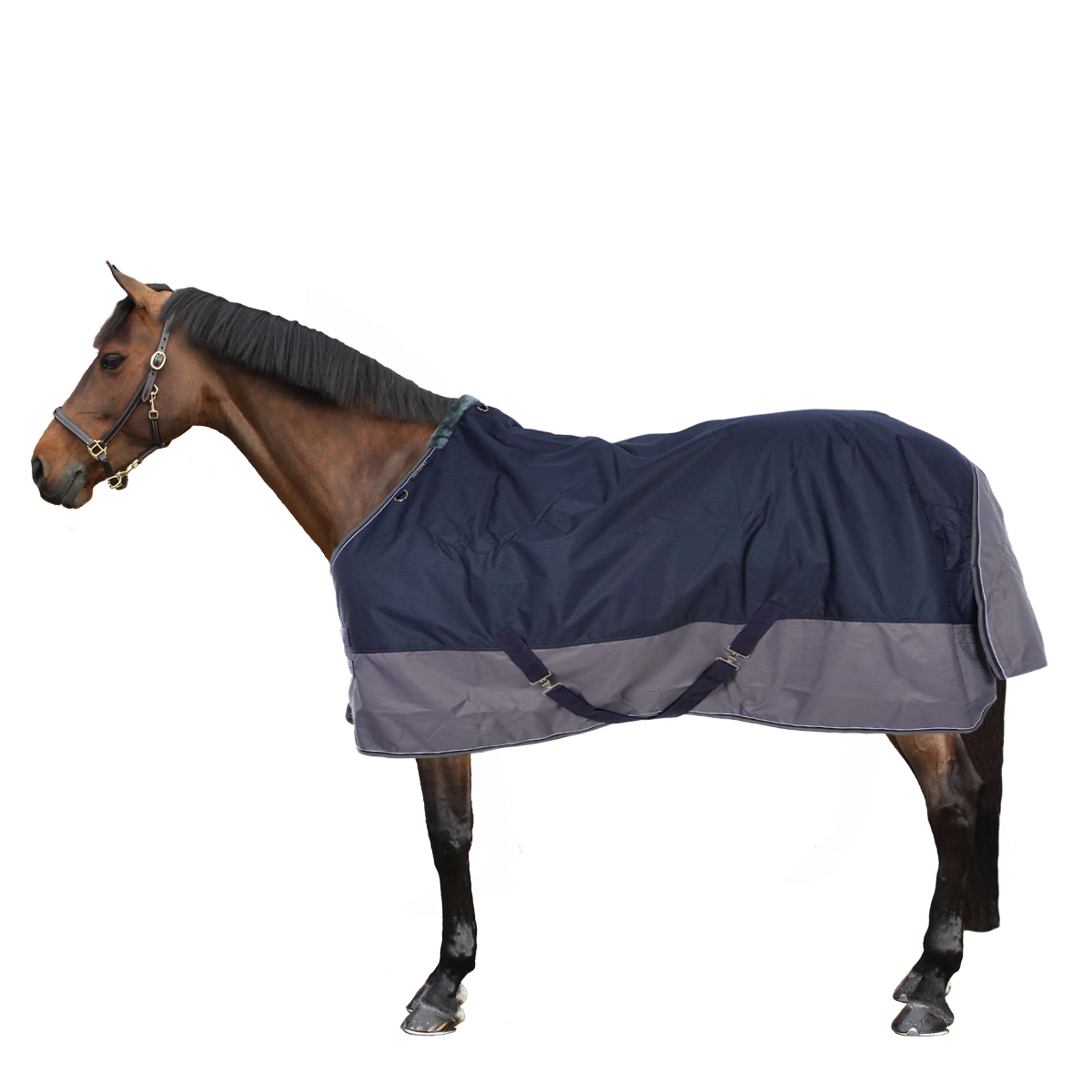 EQUITHÈME Coperta Impermeabile Tyrex 600D Punti blu scuro/grigi - Image 2