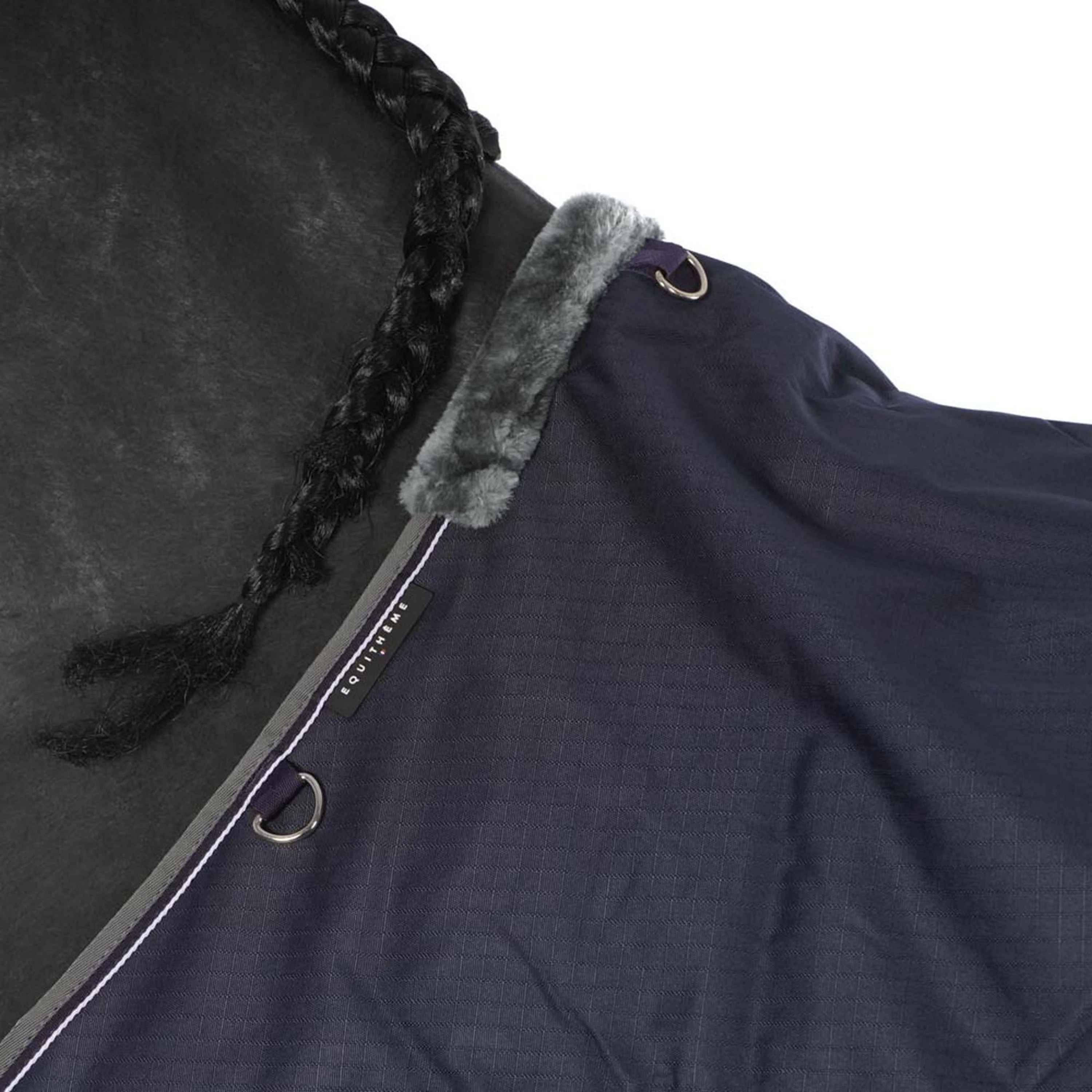 EQUITHÈME Coperta Impermeabile Tyrex 600D Punti blu scuro/grigi - Image 7