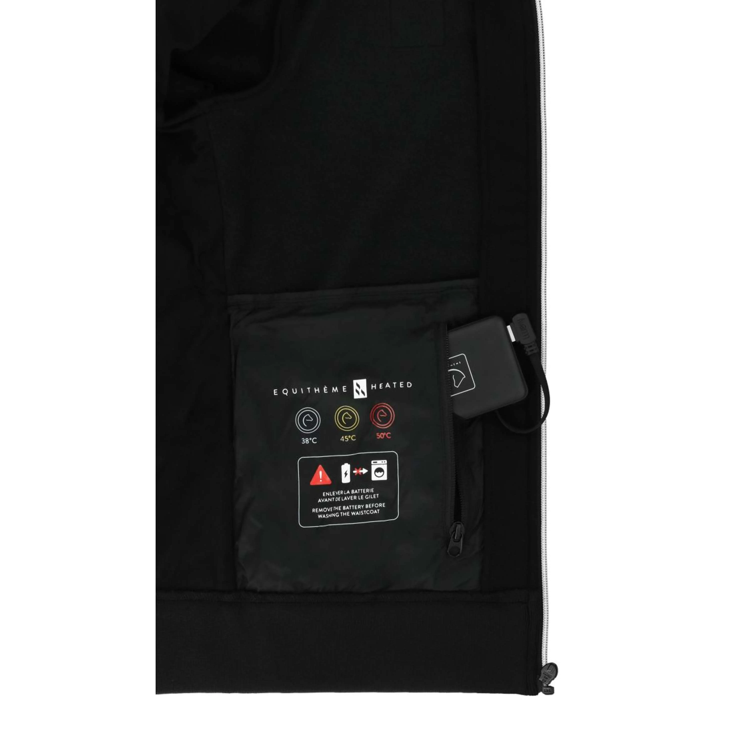 EQUITHÈME Felpa con cappuccio e zip Olwen Nero - Image 4