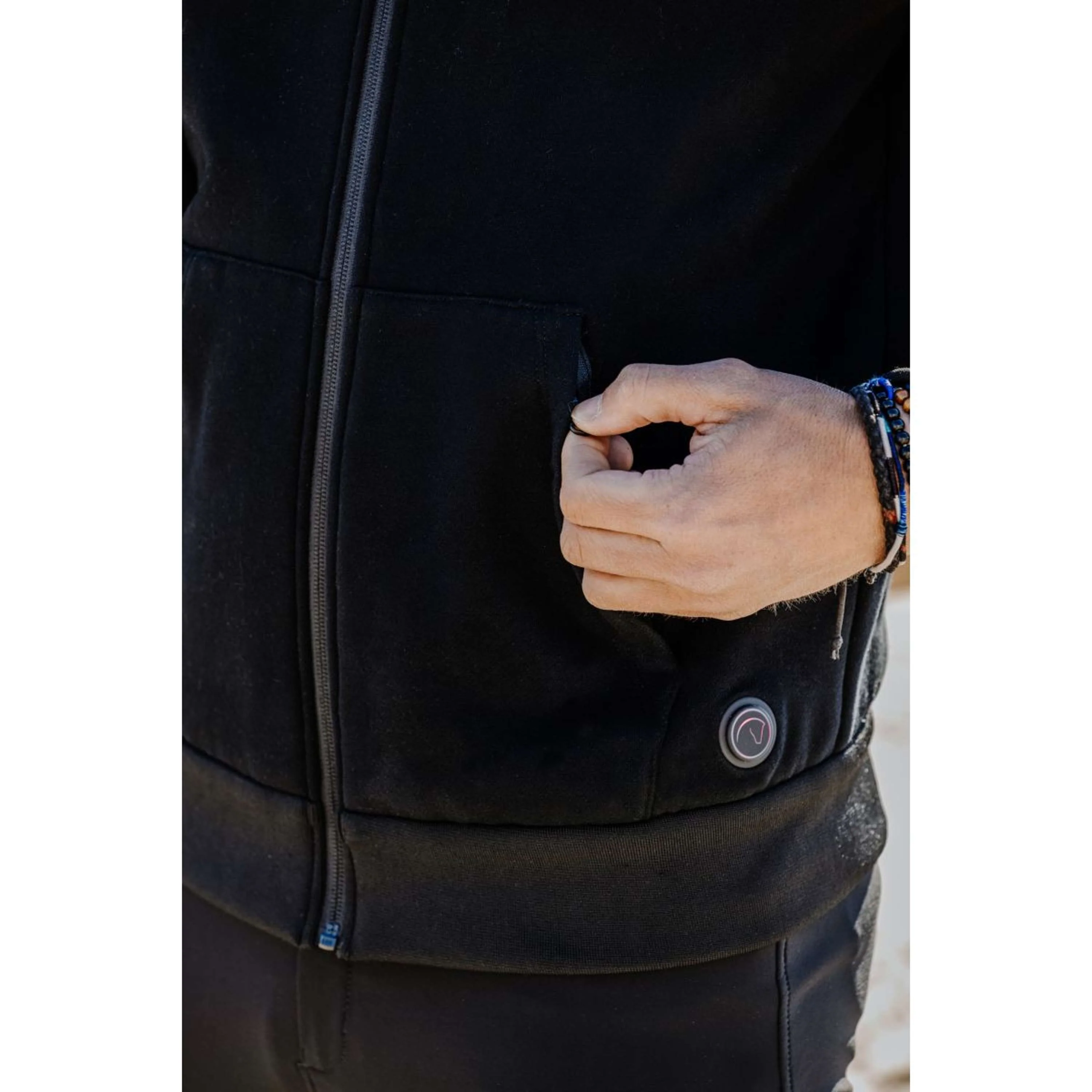 EQUITHÈME Felpa con cappuccio e zip Olwen Nero - Image 7