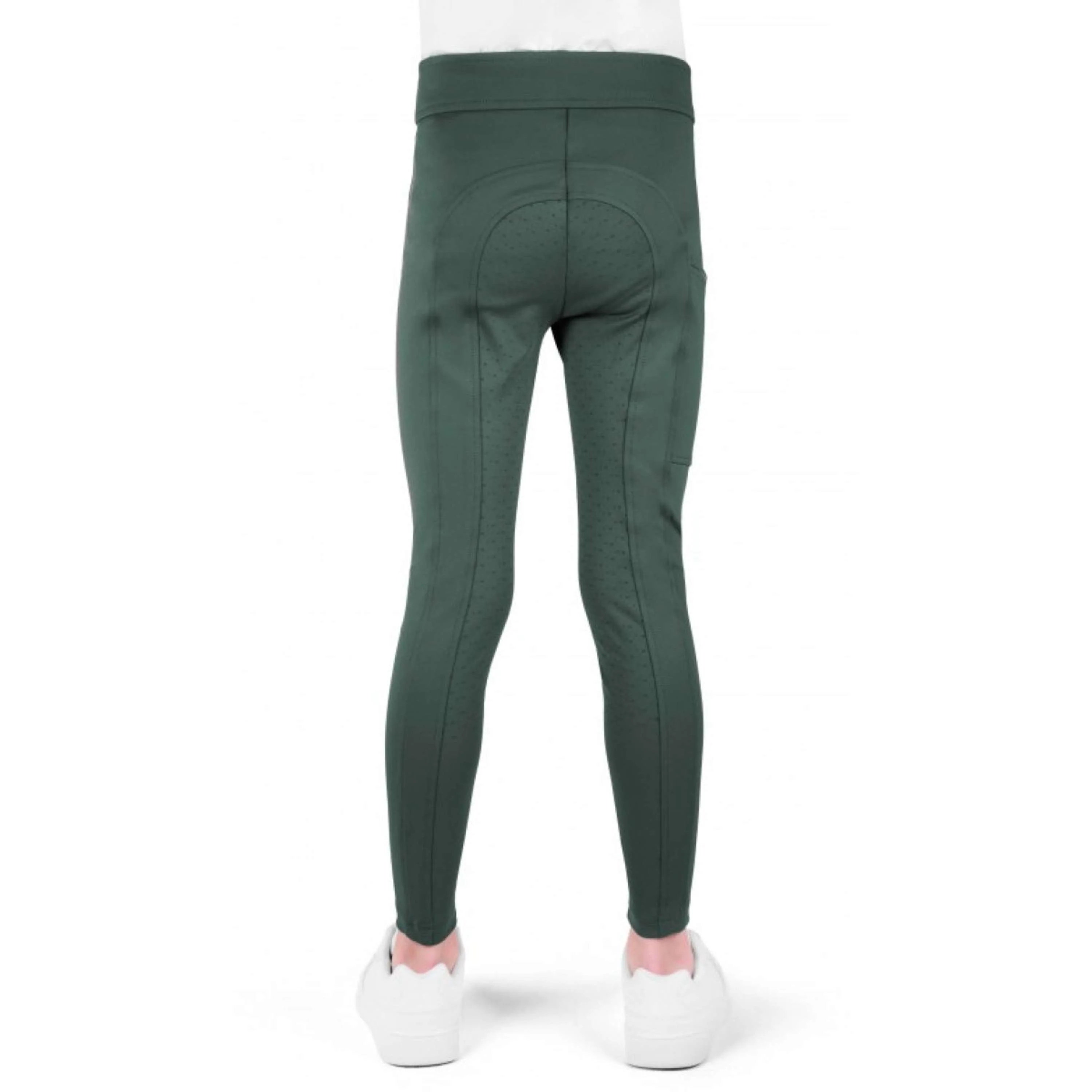 EQUITHÈME Leggings da Equitazione Birdy Kids Full Grip Khaki - Image 3