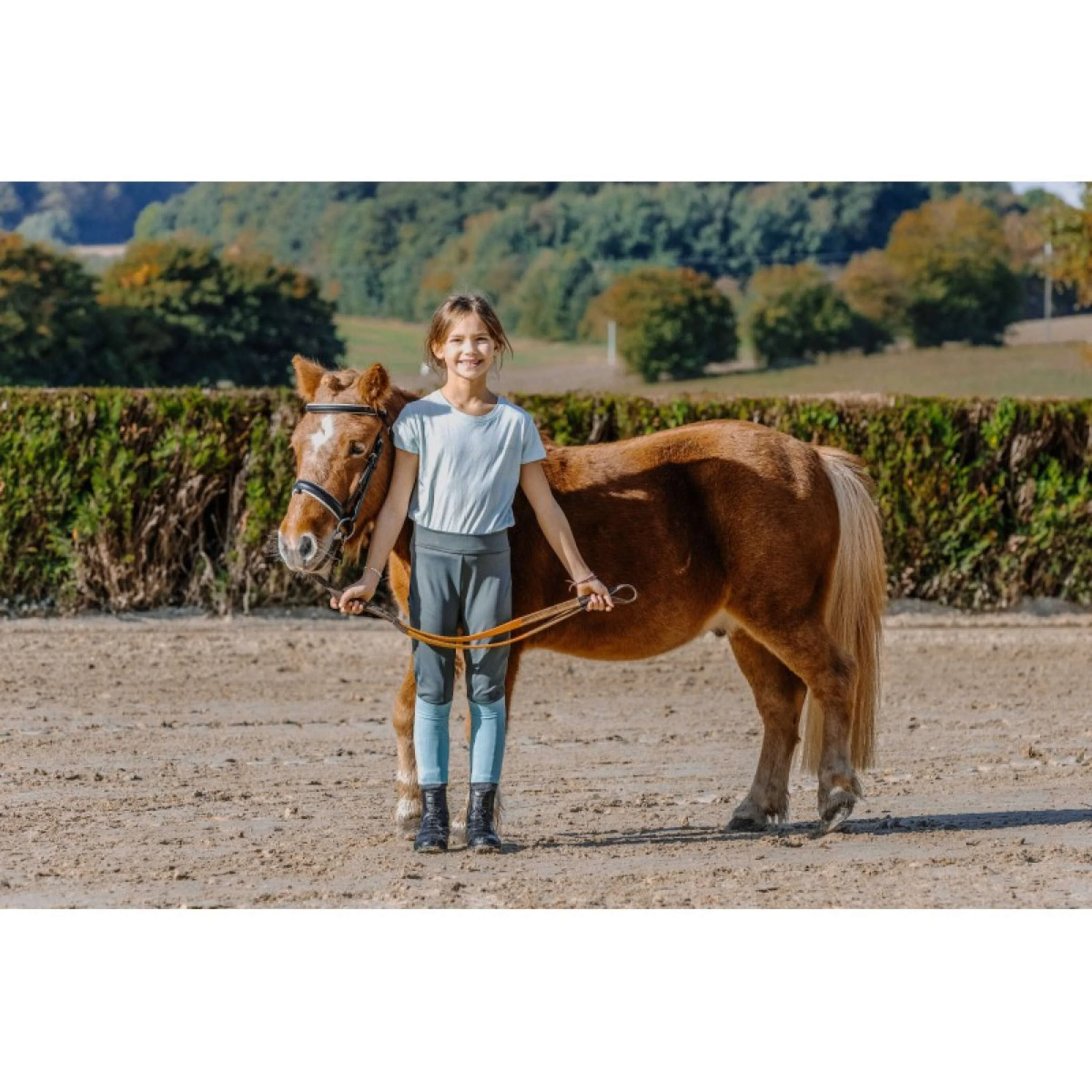 EQUITHÈME Leggings da Equitazione Birdy Kids Full Grip Khaki - Image 4