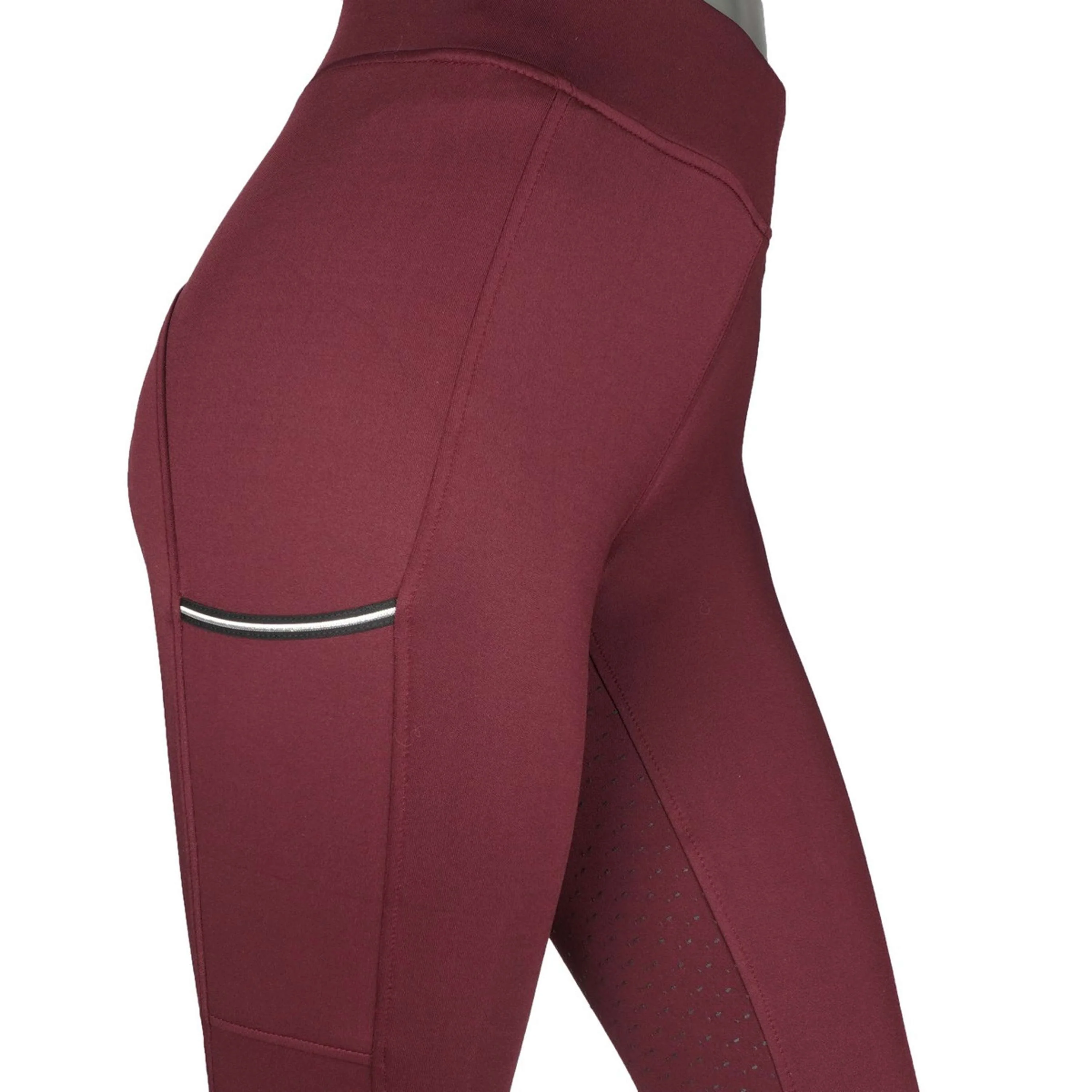 EQUITHÈME Leggings da Equitazione Brigitte Bordeaux - Image 6