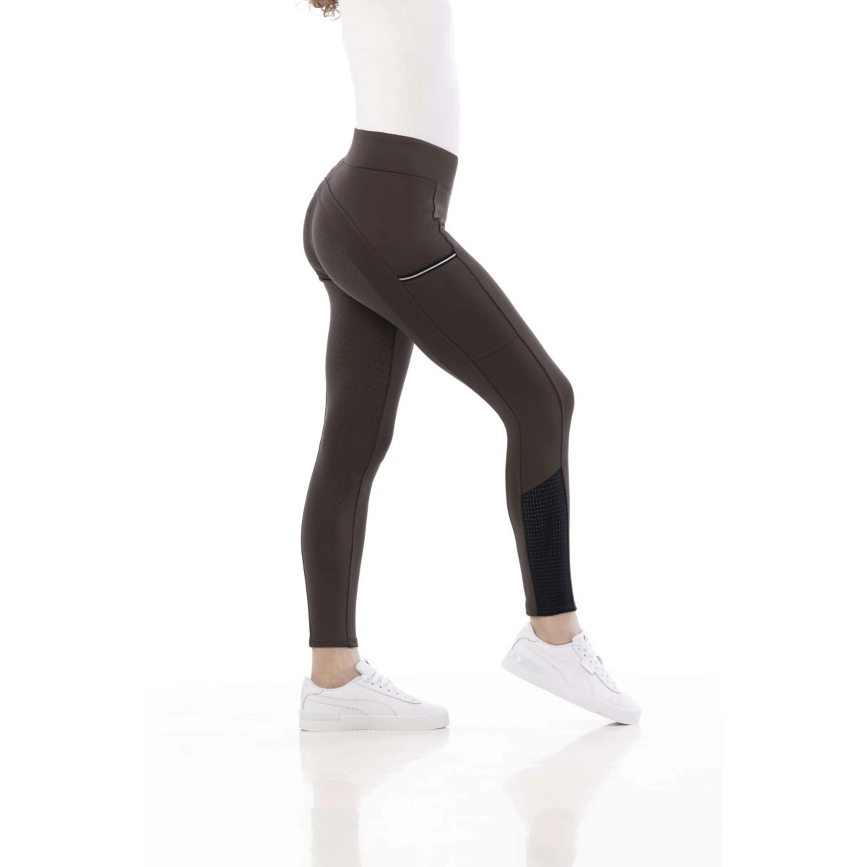 EQUITHÈME Leggings da Equitazione Brigitte Castagno - Image 6