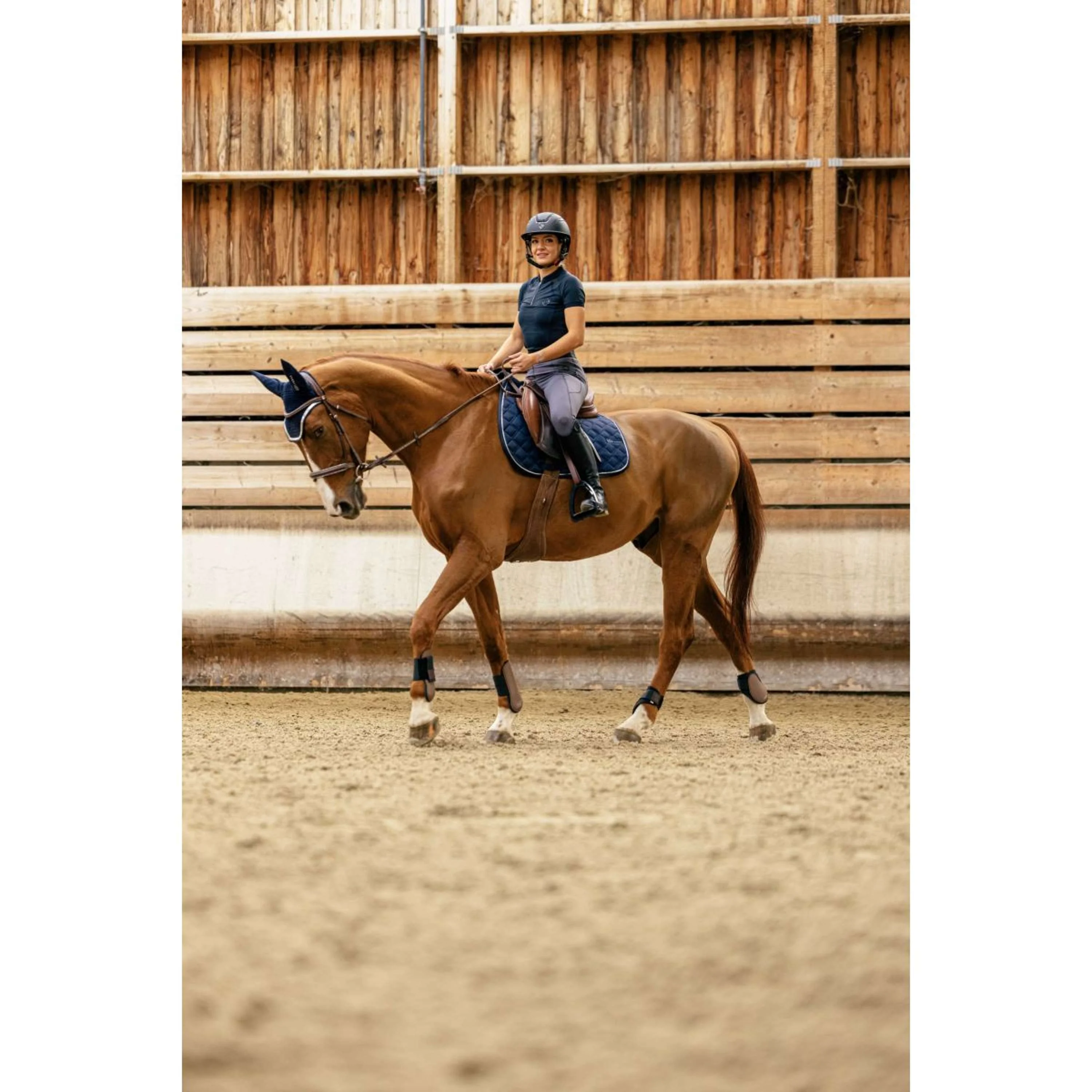 EQUITHÈME Leggings da Equitazione Iris Full Grip Grigio scuro