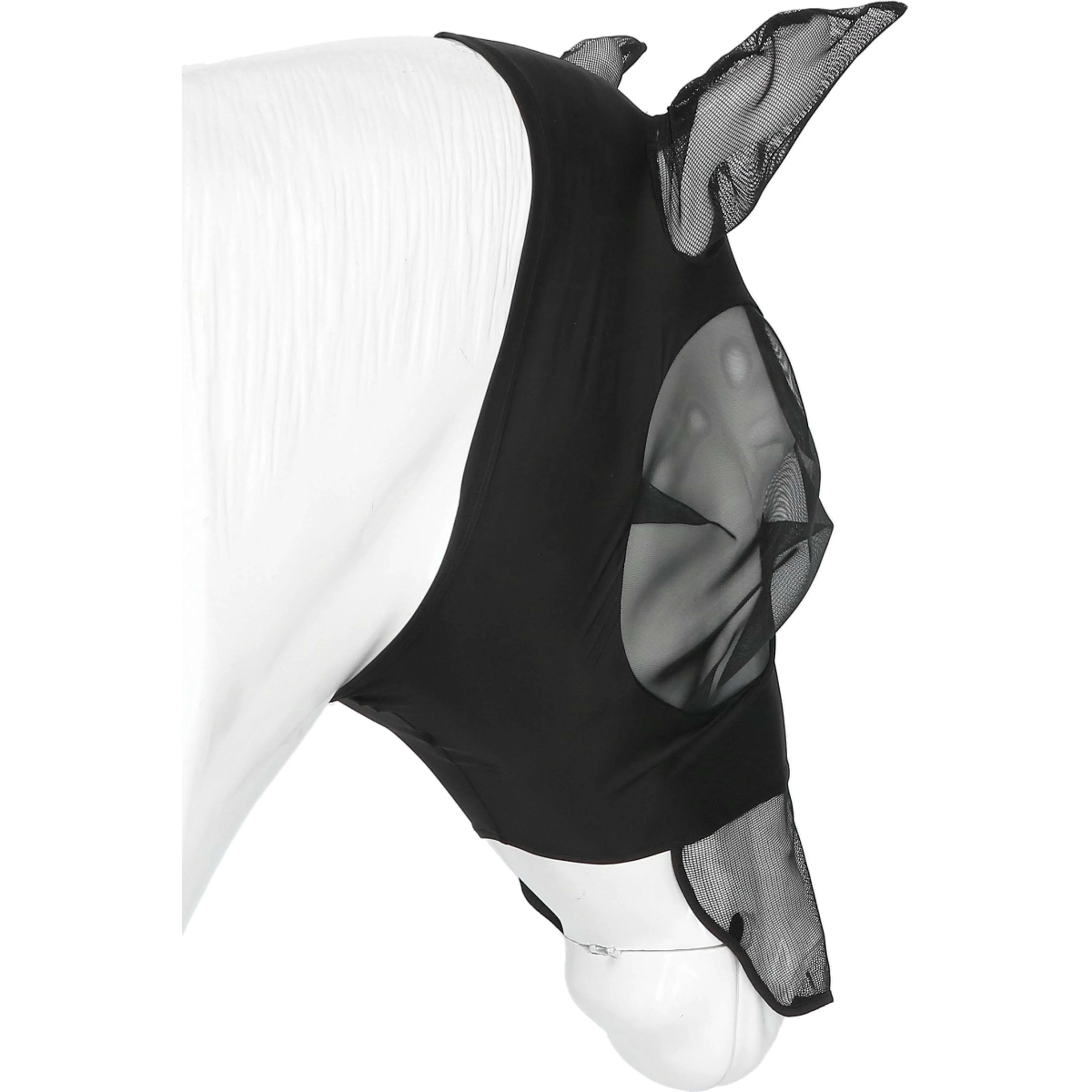 EQUITHÈME Maschera per Mosche Lycra UV protection Con Rete per Naso Nero - Image 6